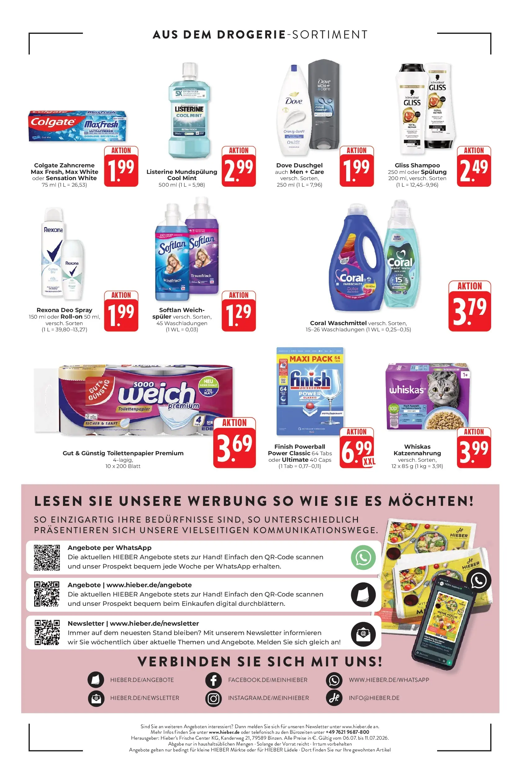 E center Prospekt Lörrach (ab 06.07.2026) zum Blättern | Seite: 16 | Produkte: Coral waschmittel, Shampoo, Waschmittel, Listerine