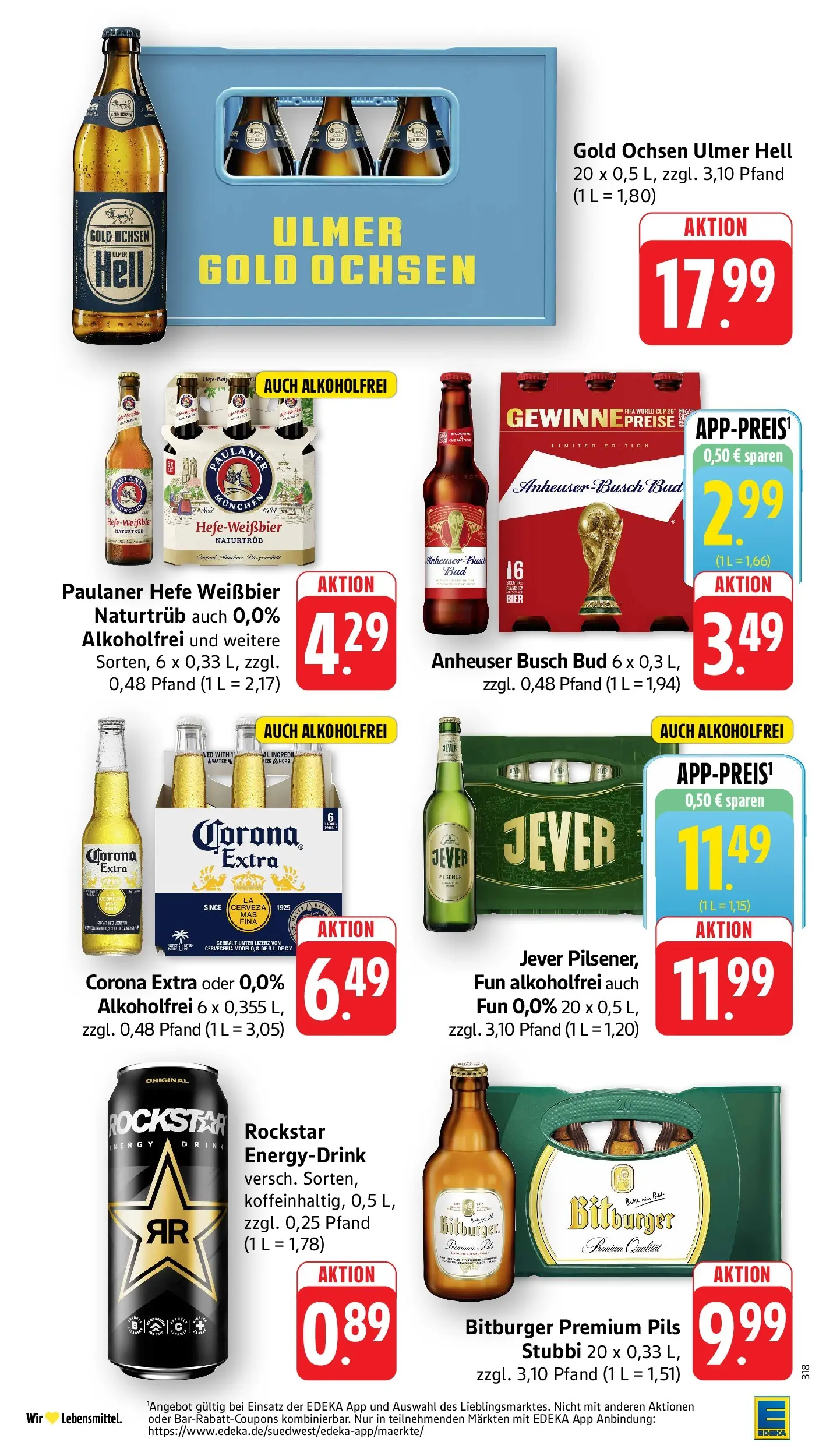 Edeka - EDEKA: Wochenangebote (ab 05.07.2026) » Angebote Online | Seite: 29 | Produkte: Bitburger, Rockstar, Pils, Hefe weissbier