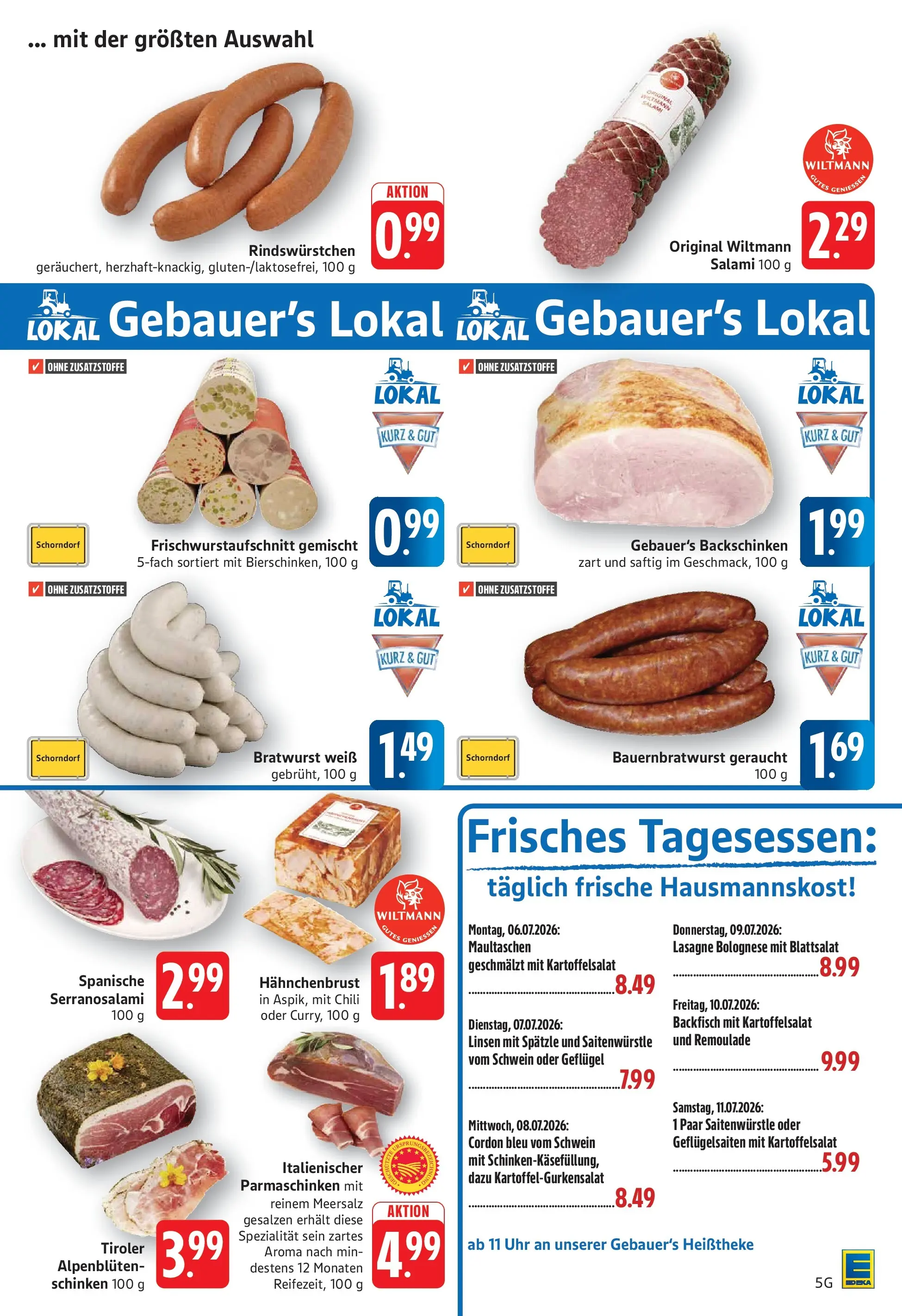 Edeka - EDEKA: Wochenangebote (ab 05.07.2026) » Angebote Online | Seite: 5 | Produkte: Bratwurst, Chili, Maultaschen, Uhr