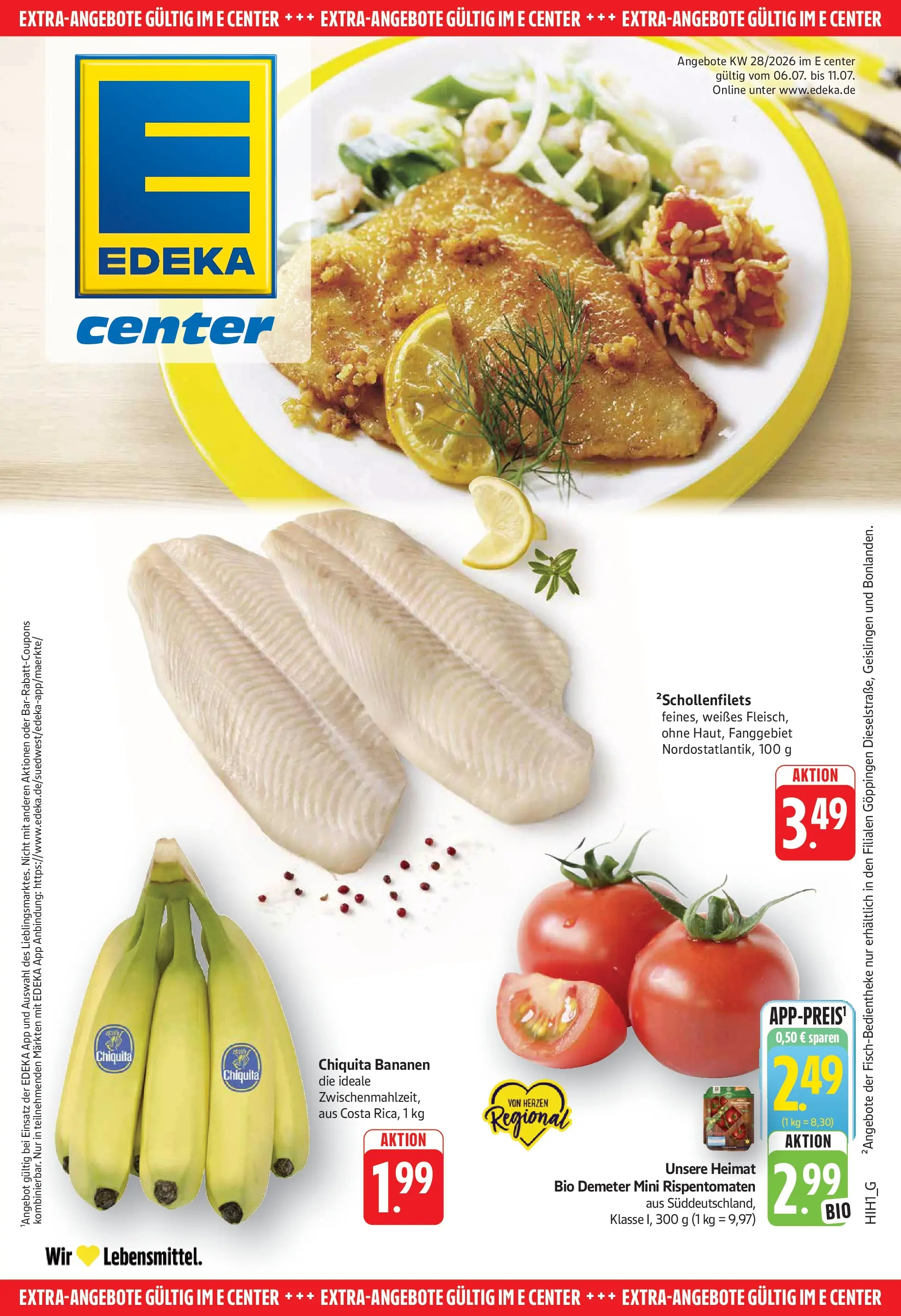 E center Prospekt Göppingen (ab 06.07.2026) zum Blättern | Seite: 21 | Produkte: Bananen