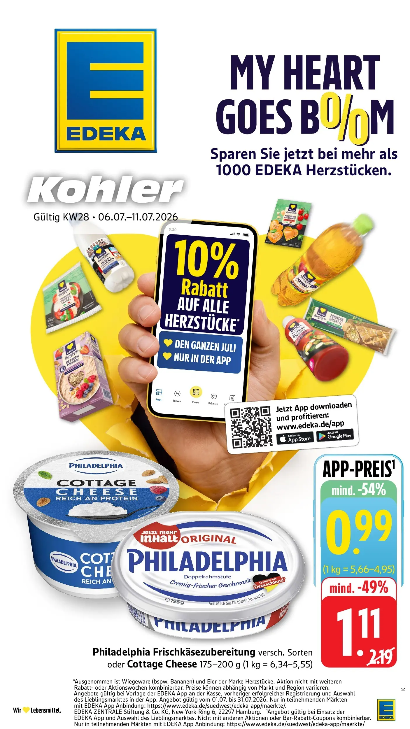 Edeka Prospekt Kehl (ab 06.07.2026) » Angebote Online | Seite: 1 | Produkte: Milch, Eier, Baguette, Bananen