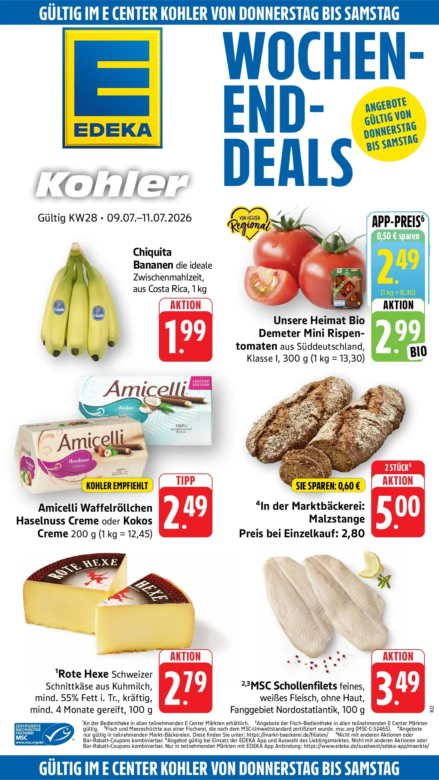 Edeka Prospekt Offenburg (ab 06.07.2026) » Angebote Online | Seite: 42 | Produkte: Bananen, Tomaten, Creme, Meeresfrüchte