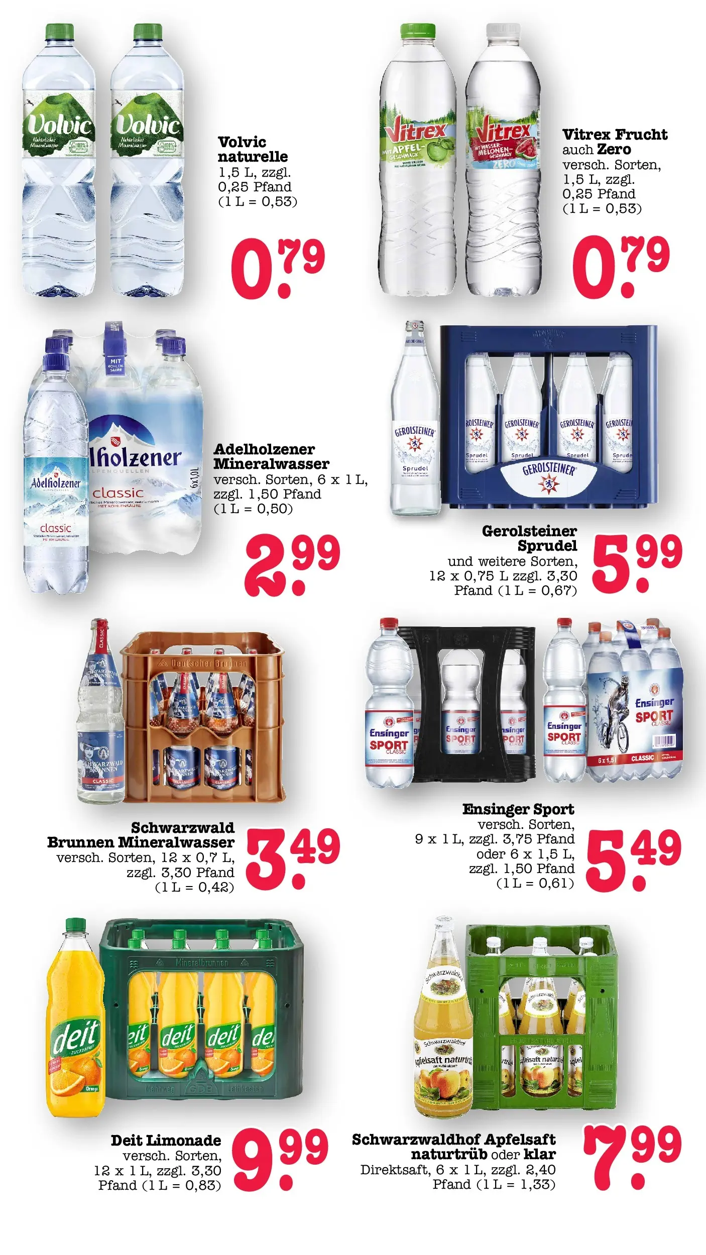 E center Prospekt Achern (ab 05.07.2026) zum Blättern | Seite: 50 | Produkte: Apfelsaft, Mineralwasser, Volvic, Gerolsteiner