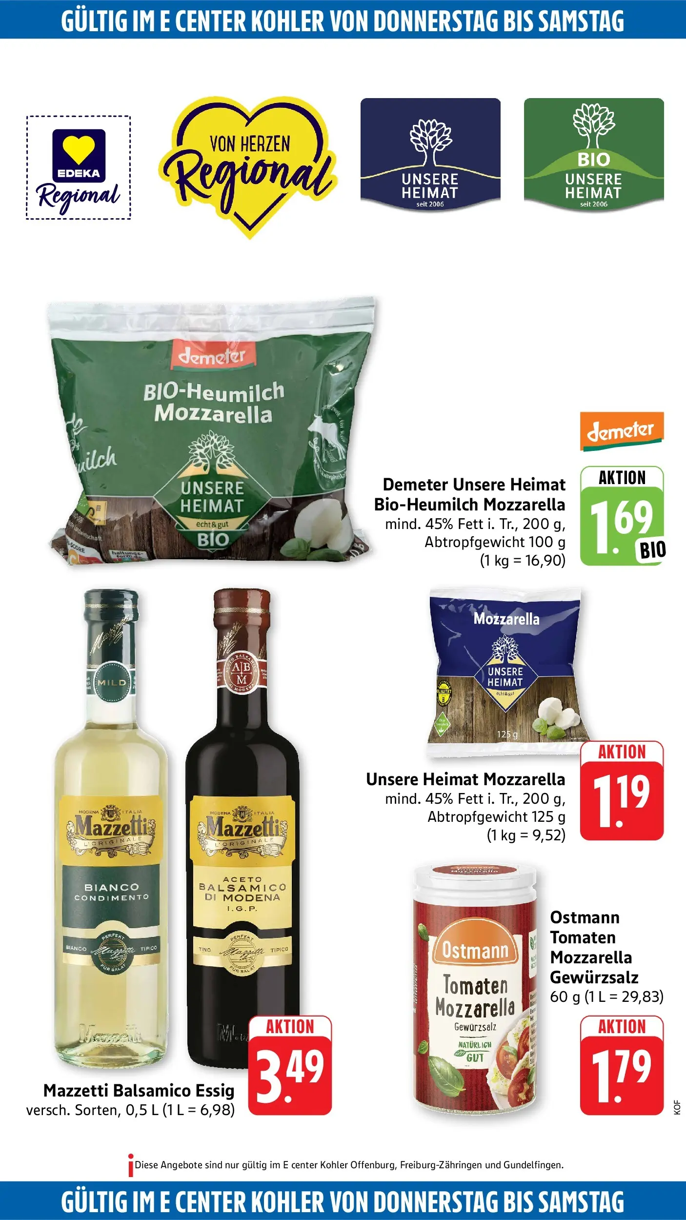 Edeka Prospekt Offenburg (ab 06.07.2026) » Angebote Online | Seite: 54 | Produkte: Gewürzsalz, Essig, Mozzarella, Tomaten