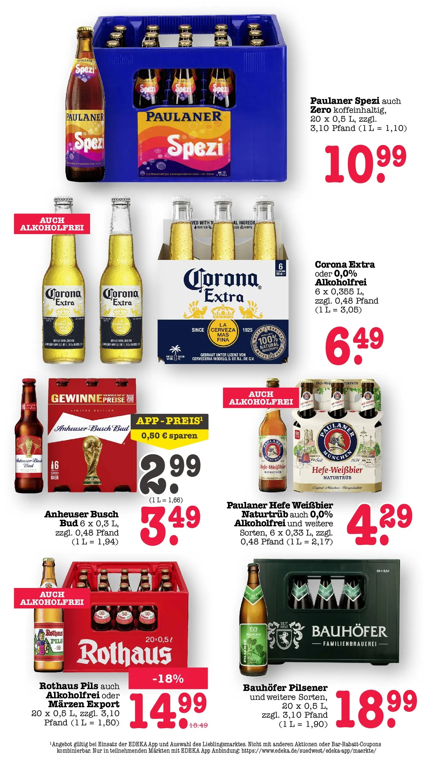 E center Prospekt Achern (ab 05.07.2026) zum Blättern | Seite: 52 | Produkte: Bier, Weißbier, Paulaner spezi, Pils