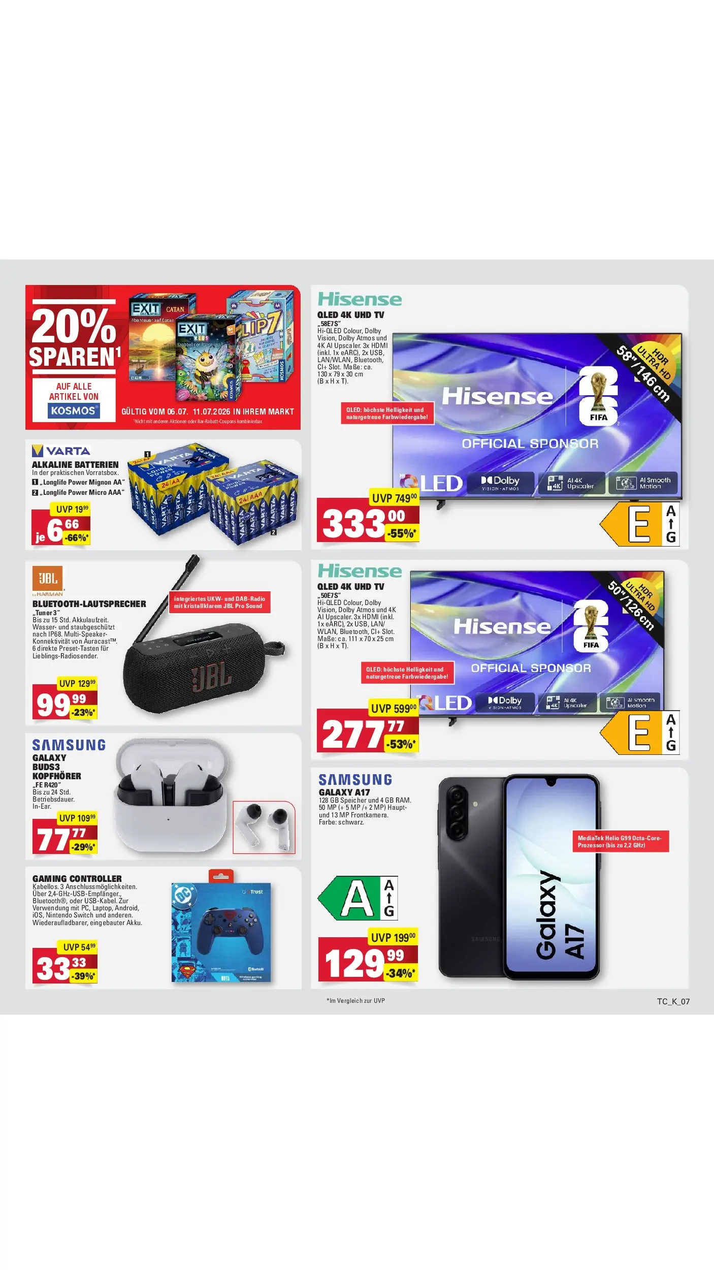 Edeka - EDEKA: Wochenangebote (ab 05.07.2026) ยป Angebote Online | Seite: 72 | Produkte: Batterien, Samsung, Wasser, TV Edeka - EDEKA: Wochenangebote (ab 05.07.2026) ยป Angebote Online | Seite: 72 | Produkte: Batterien, Samsung, Wasser, TV