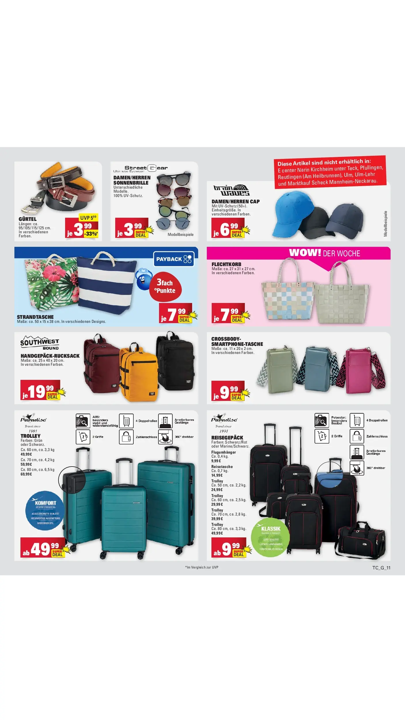 Edeka Prospekt Mannheim-Wohlgelegen (ab 06.07.2026) ยป Angebote Online | Seite: 78 | Produkte: Reisetasche, Gรผrtel Edeka Prospekt Mannheim-Wohlgelegen (ab 06.07.2026) ยป Angebote Online | Seite: 78 | Produkte: Reisetasche, Gรผrtel