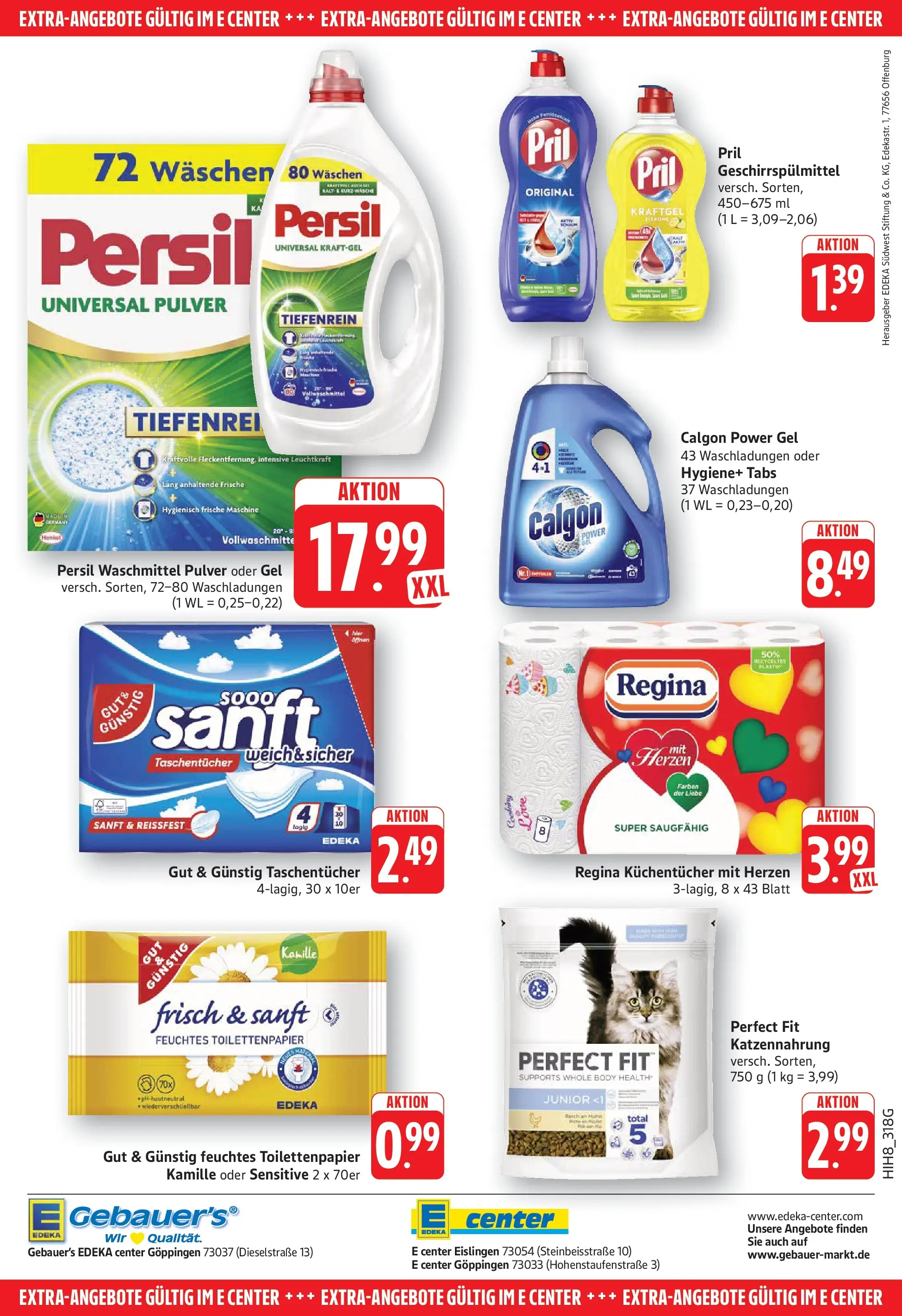E center Prospekt Göppingen (ab 06.07.2026) zum Blättern | Seite: 28 | Produkte: Waschmittel, Pril, Persil, Toilettenpapier