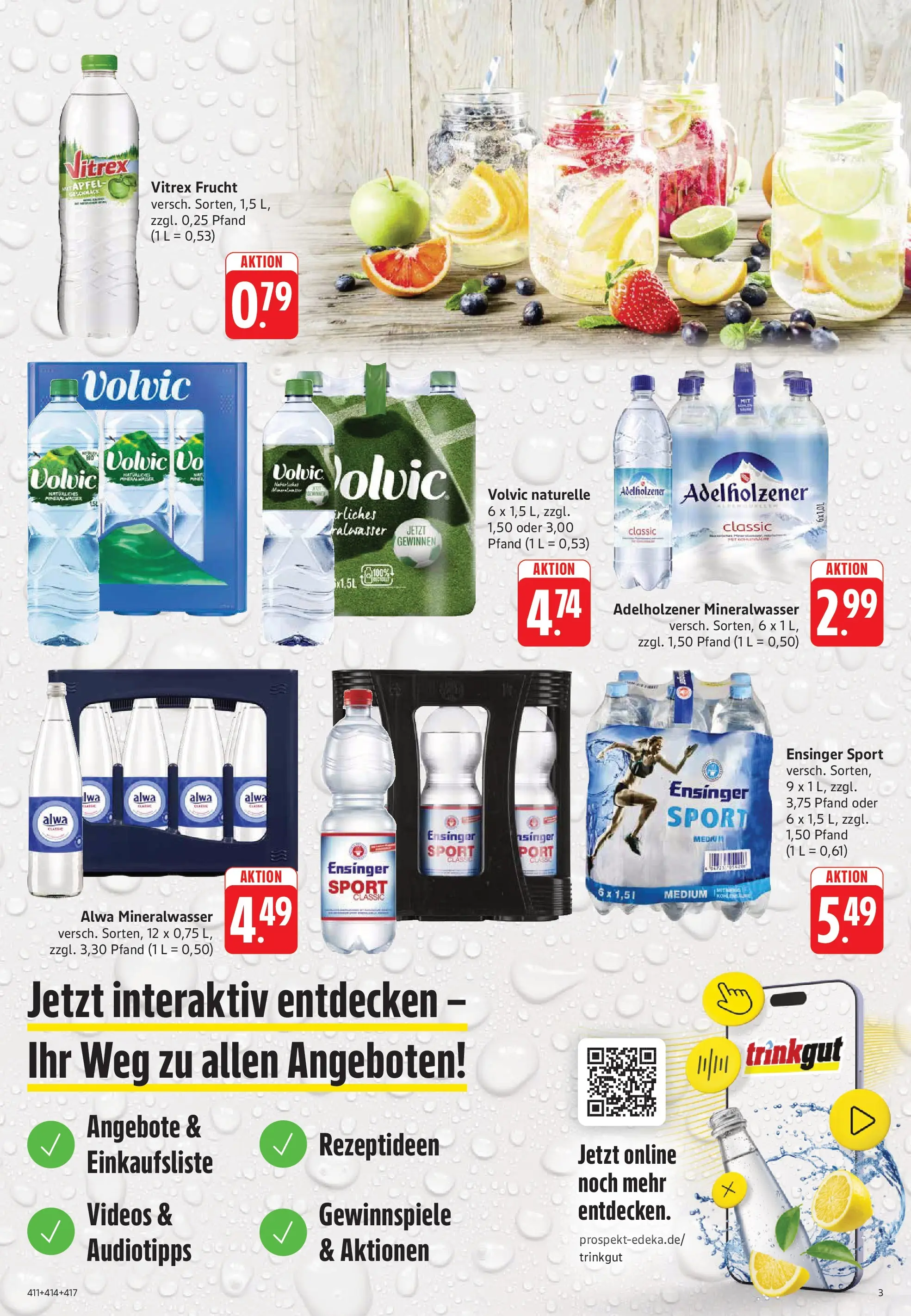 Trinkgut Prospekt Weissach Im Tal (ab 05.07.2026) » Angebote online | Seite: 3 | Produkte: Adelholzener, Äpfel, Mineralwasser, Volvic