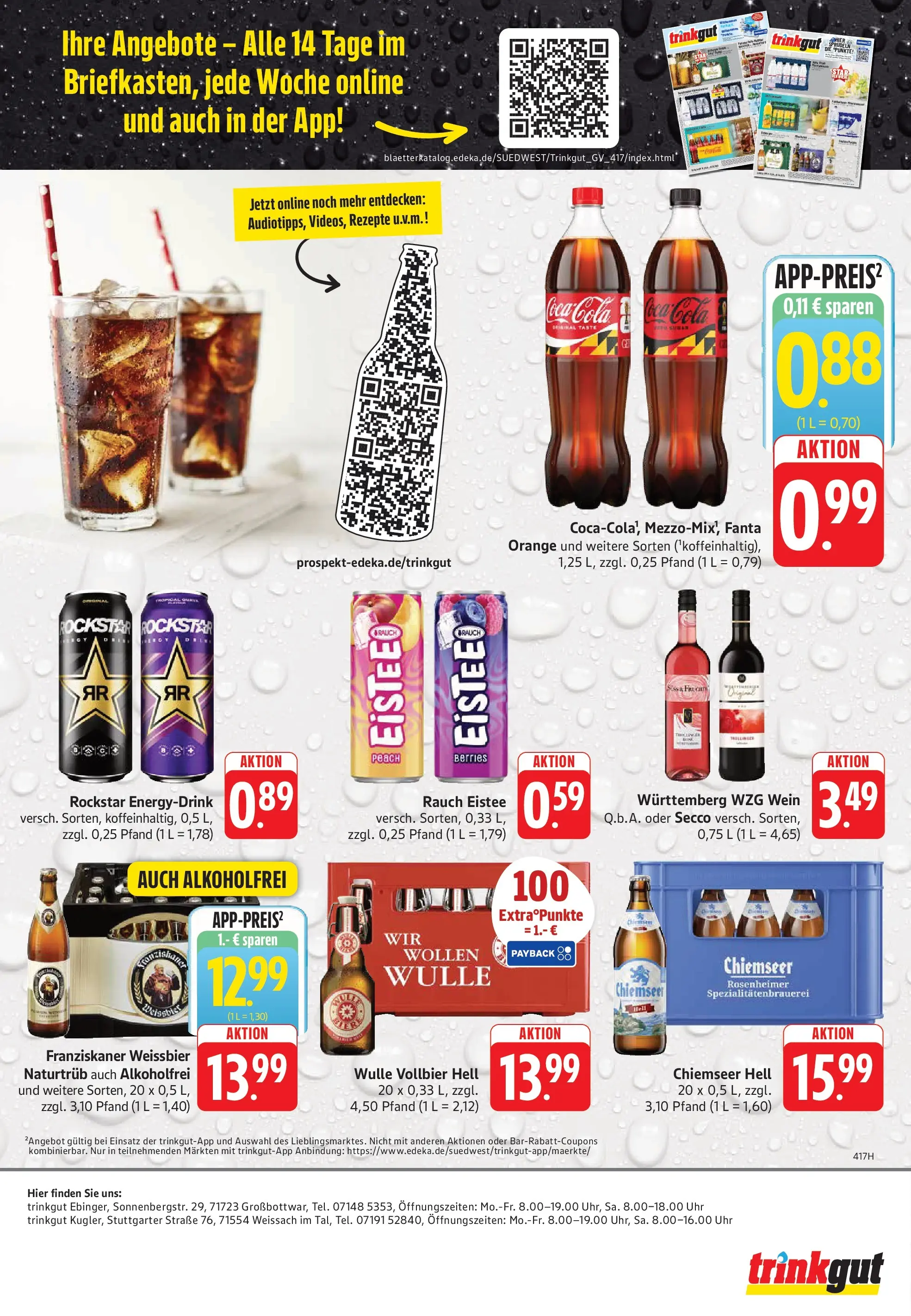 Trinkgut Prospekt Weissach Im Tal (ab 05.07.2026) » Angebote online | Seite: 8 | Produkte: Franziskaner, Fanta, Cola, Wein