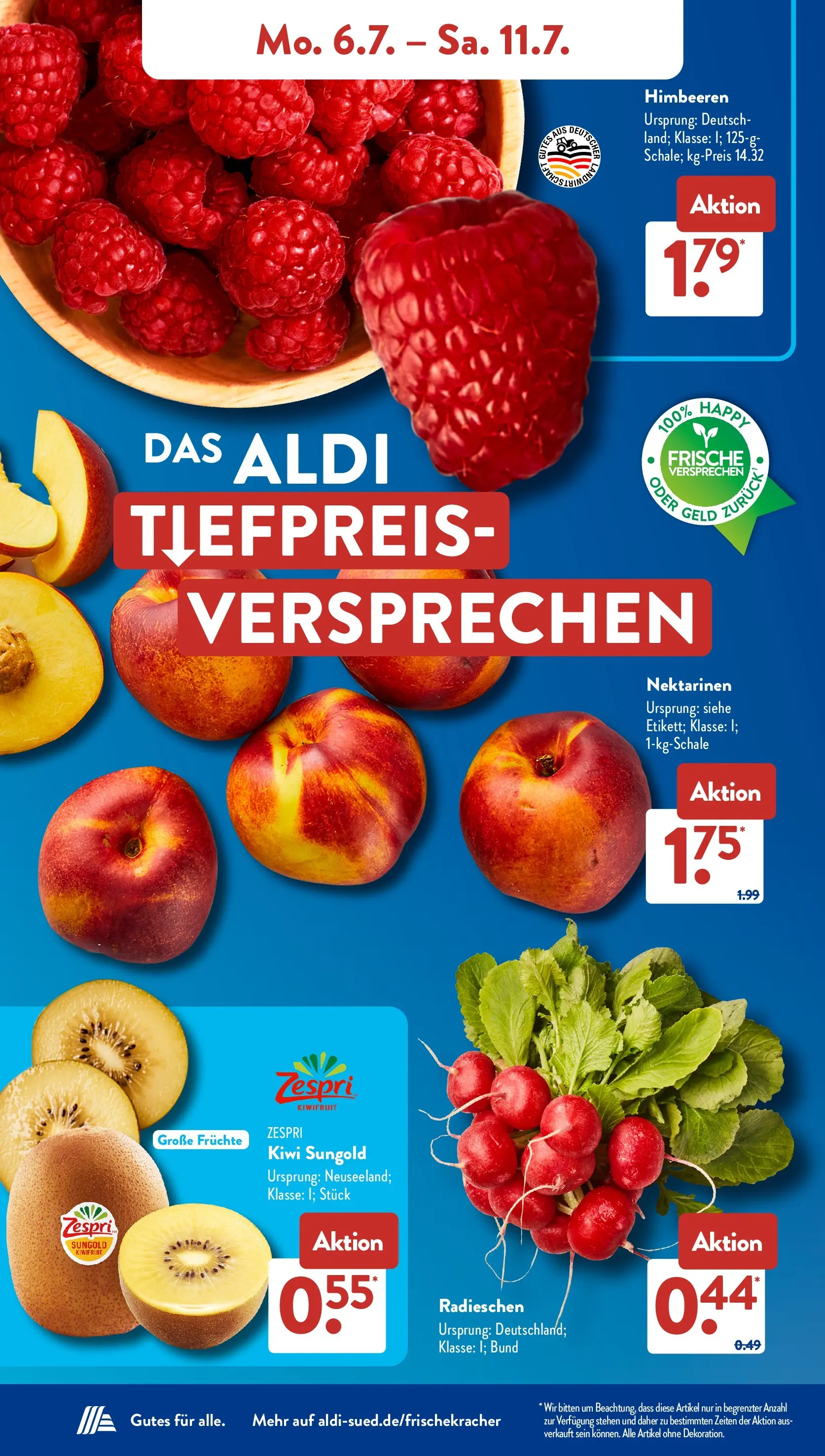 Aldi Süd - Aldi Süd: Wochenangebote (ab 05.07.2026) zum Blättern | Seite: 3 | Produkte: Himbeeren, Nektarinen, Kiwi
