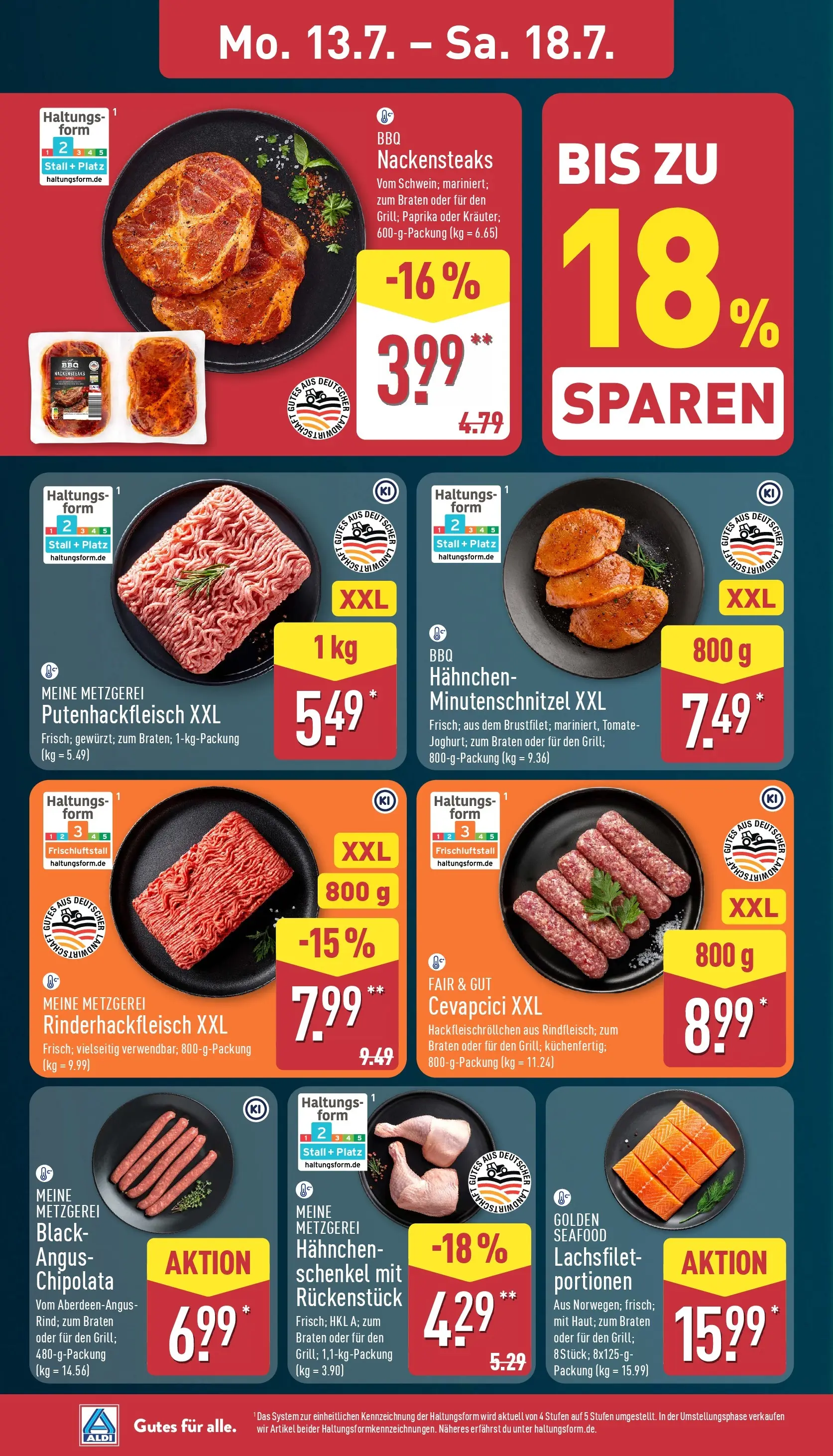Aldi - ALDI Nord: Wochenangebote (ab 12.07.2026) » Angebote Online | Seite: 4 | Produkte: Nackensteaks, Hahnchen, Cevapcici, Paprika