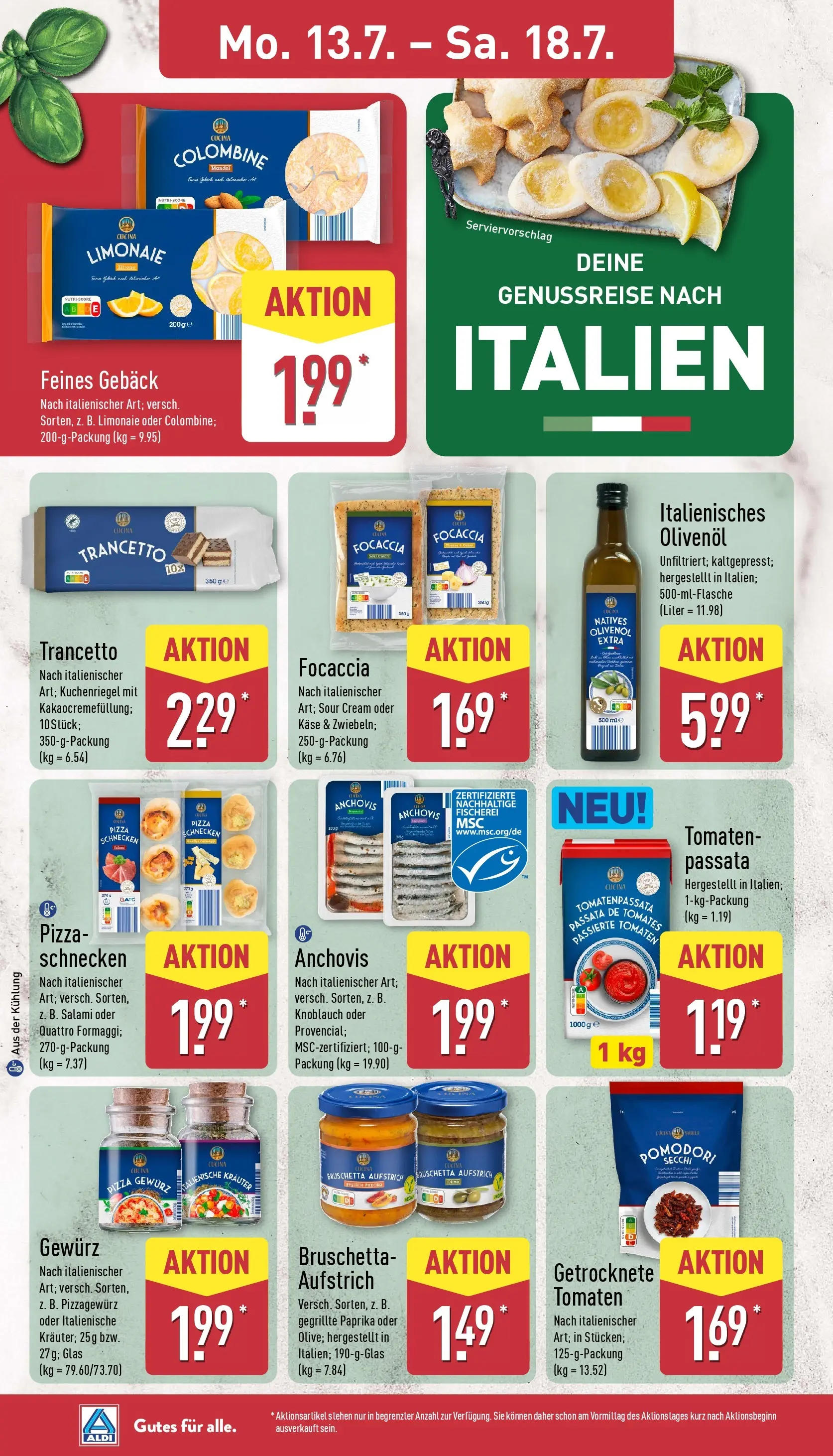 Aldi - ALDI Nord: Wochenangebote (ab 12.07.2026) » Angebote Online | Seite: 12 | Produkte: Tomaten, Paprika, Salami, Pizza