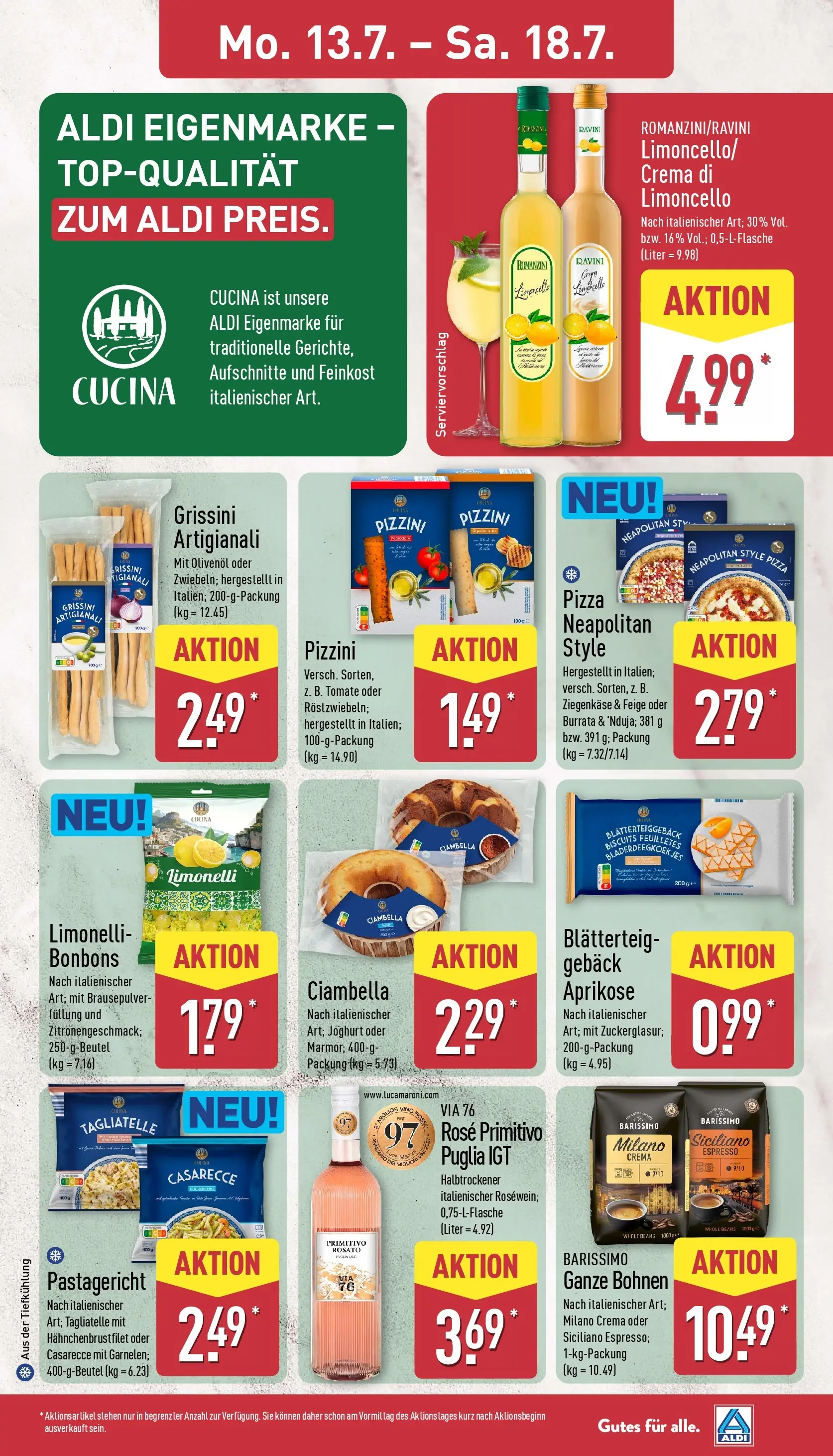 Aldi - ALDI Nord: Wochenangebote (ab 12.07.2026) » Angebote Online | Seite: 13 | Produkte: Joghurt, Limoncello, Pasta, Pizza