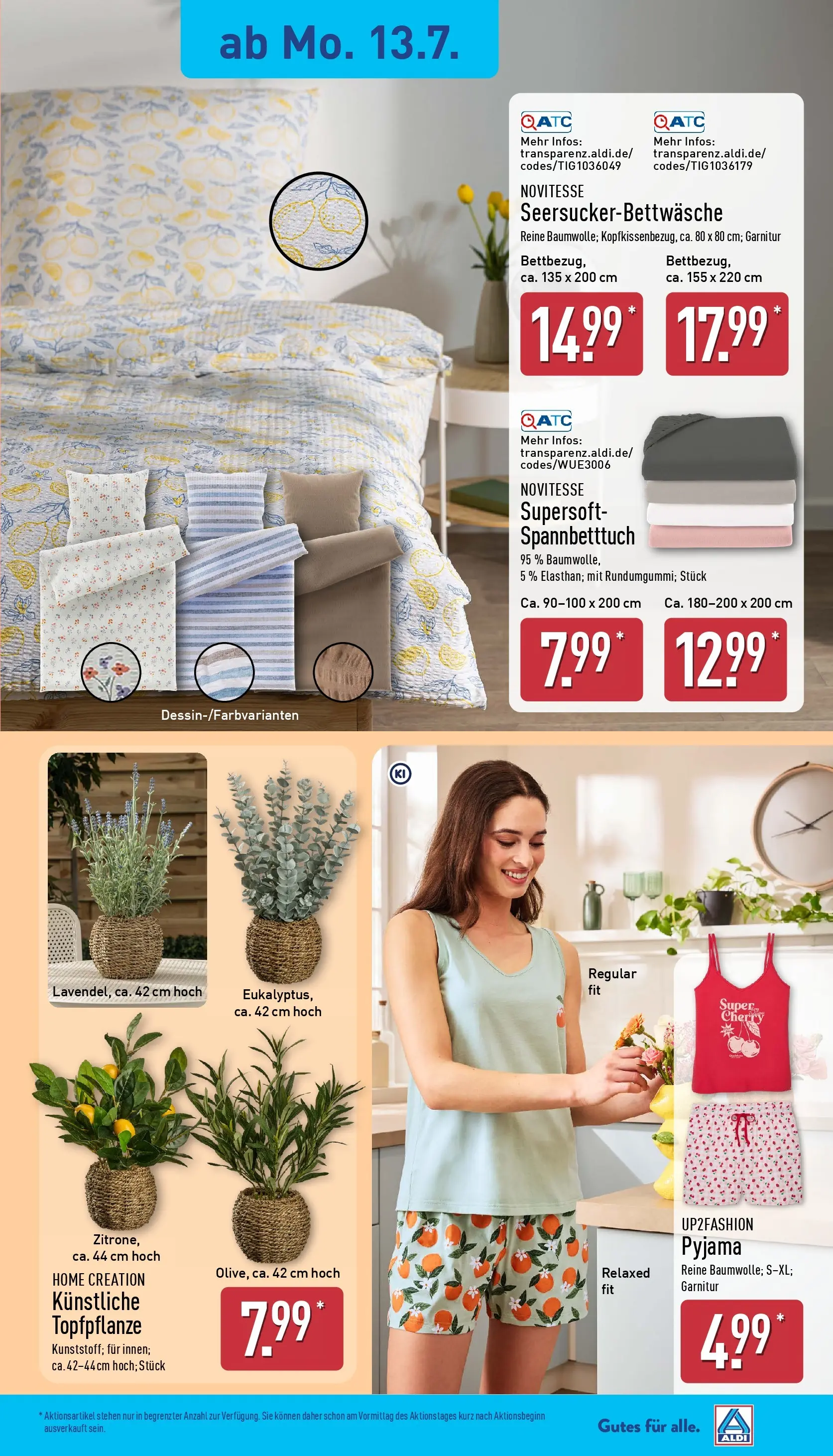 Aldi - ALDI Nord: Wochenangebote (ab 12.07.2026) » Angebote Online | Seite: 19 | Produkte: Up2fashion, Pyjama, Home creation