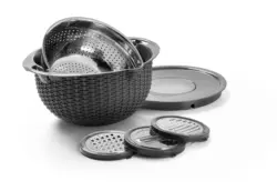 K&uuml;chensieb Micha 4 in 1 Dunkelgrau/Silber, 6-tlg.