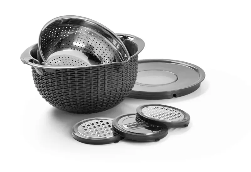 K&uuml;chensieb Micha 4 in 1 Dunkelgrau/Silber, 6-tlg.