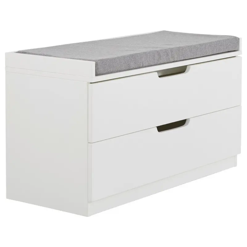 Garderobenbank Vestario B: 80cm + Laden, Wei&szlig;/Grau