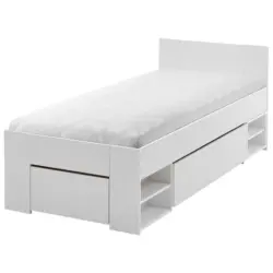 Stauraumbett mit Bettladen 90x200cm Azurro Wei&szlig;