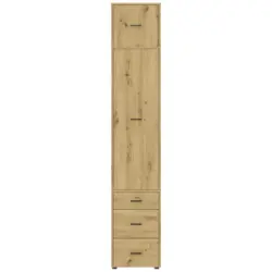 Dreht&uuml;renschrank m. Schubladen 45 cm Kivo, Eiche