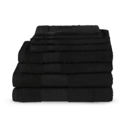 Frottierset Schwarz 8-teilig
