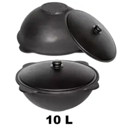 Uzbekischer Kasan 10 L aus Gusseisen mit Aludeckel, verschiedene Modele