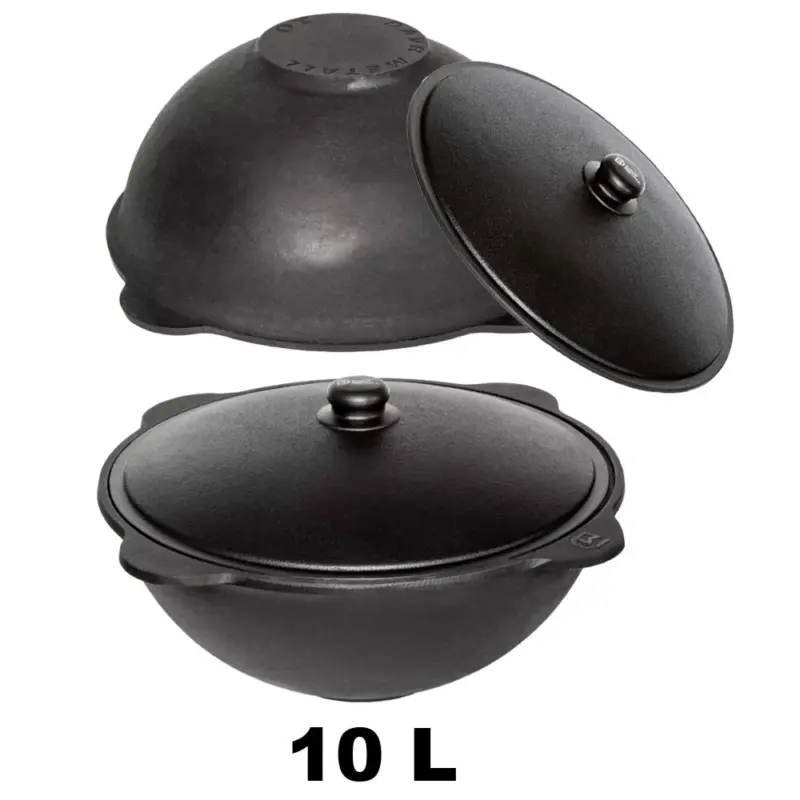 Uzbekischer Kasan 10 L aus Gusseisen mit Aludeckel, verschiedene Modele