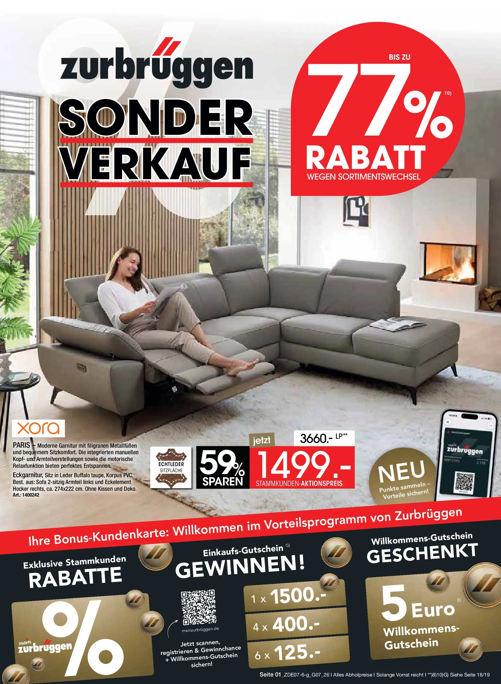 Zurbrüggen Sonderverkauf (ab 09.07.2026) zum Blättern | Seite: 1 | Produkte: Hocker, Kissen, Sofa