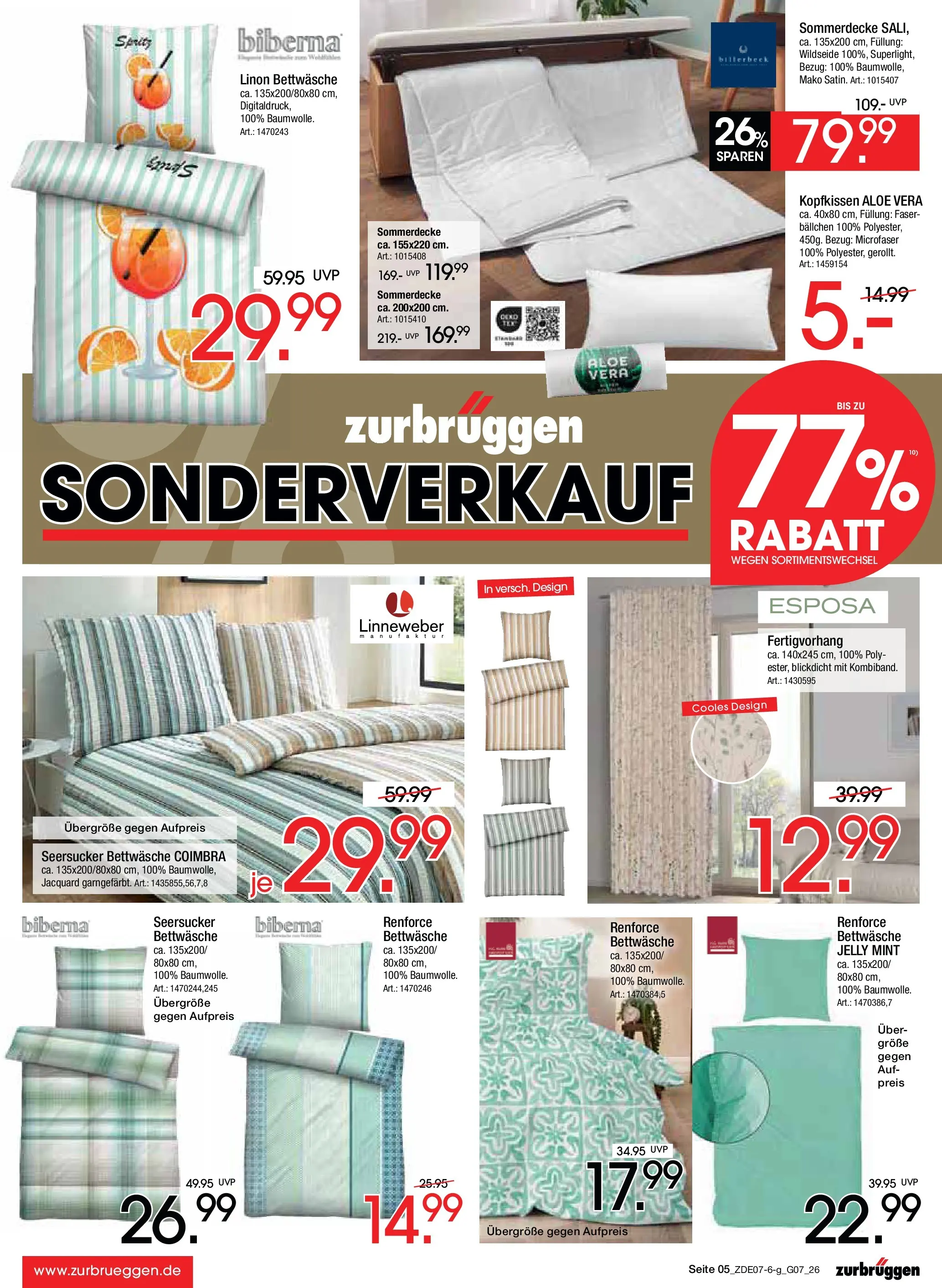 Zurbrüggen Sonderverkauf (ab 09.07.2026) zum Blättern | Seite: 5 | Produkte: Bettwäsche, Kopfkissen