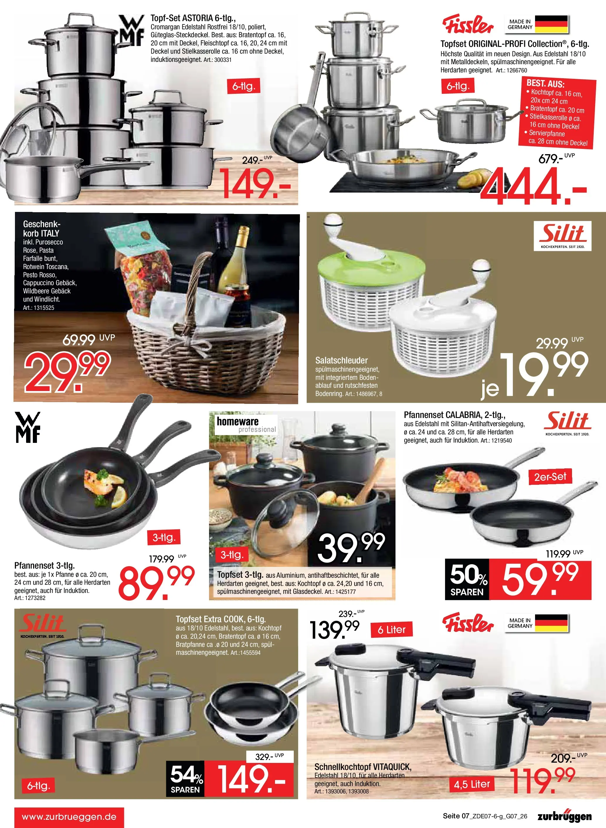 Zurbrüggen Sonderverkauf (ab 09.07.2026) zum Blättern | Seite: 7 | Produkte: Rotwein, Korb, Pasta