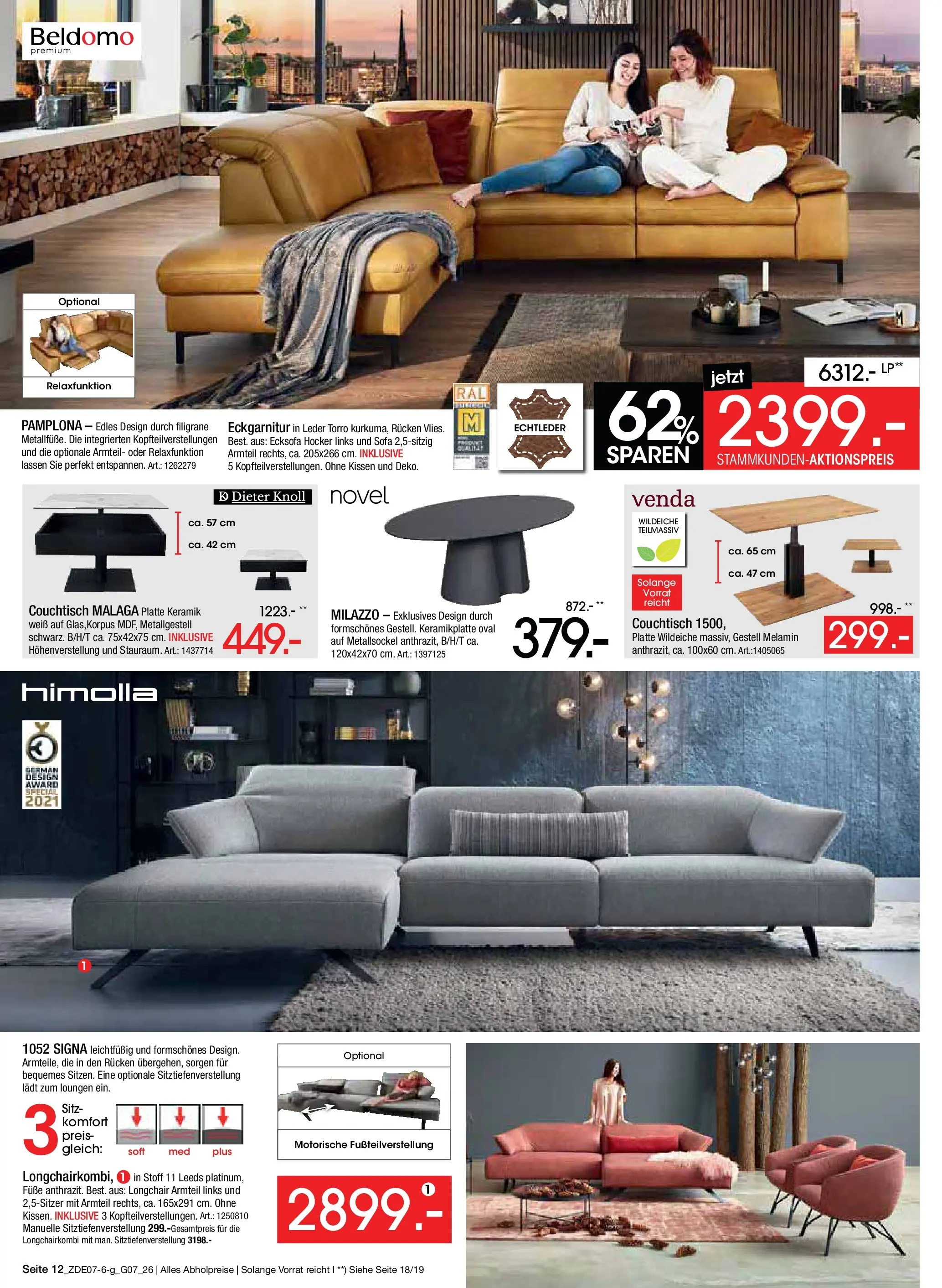 Zurbrüggen Sonderverkauf (ab 09.07.2026) zum Blättern | Seite: 12 | Produkte: Ecksofa, Kissen, Sofa, Couchtisch