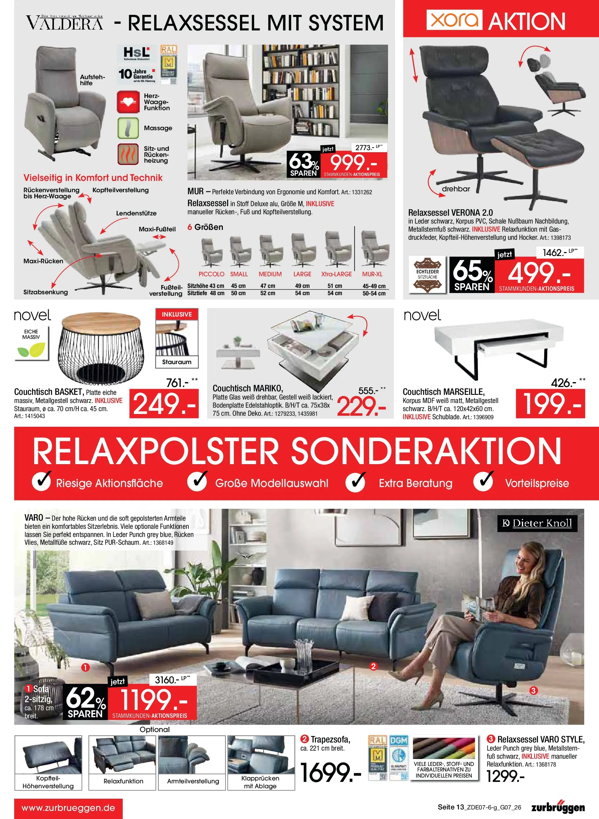 Zurbrüggen Sonderverkauf (ab 09.07.2026) zum Blättern | Seite: 13 | Produkte: Relaxsessel, Sofa, Couchtisch