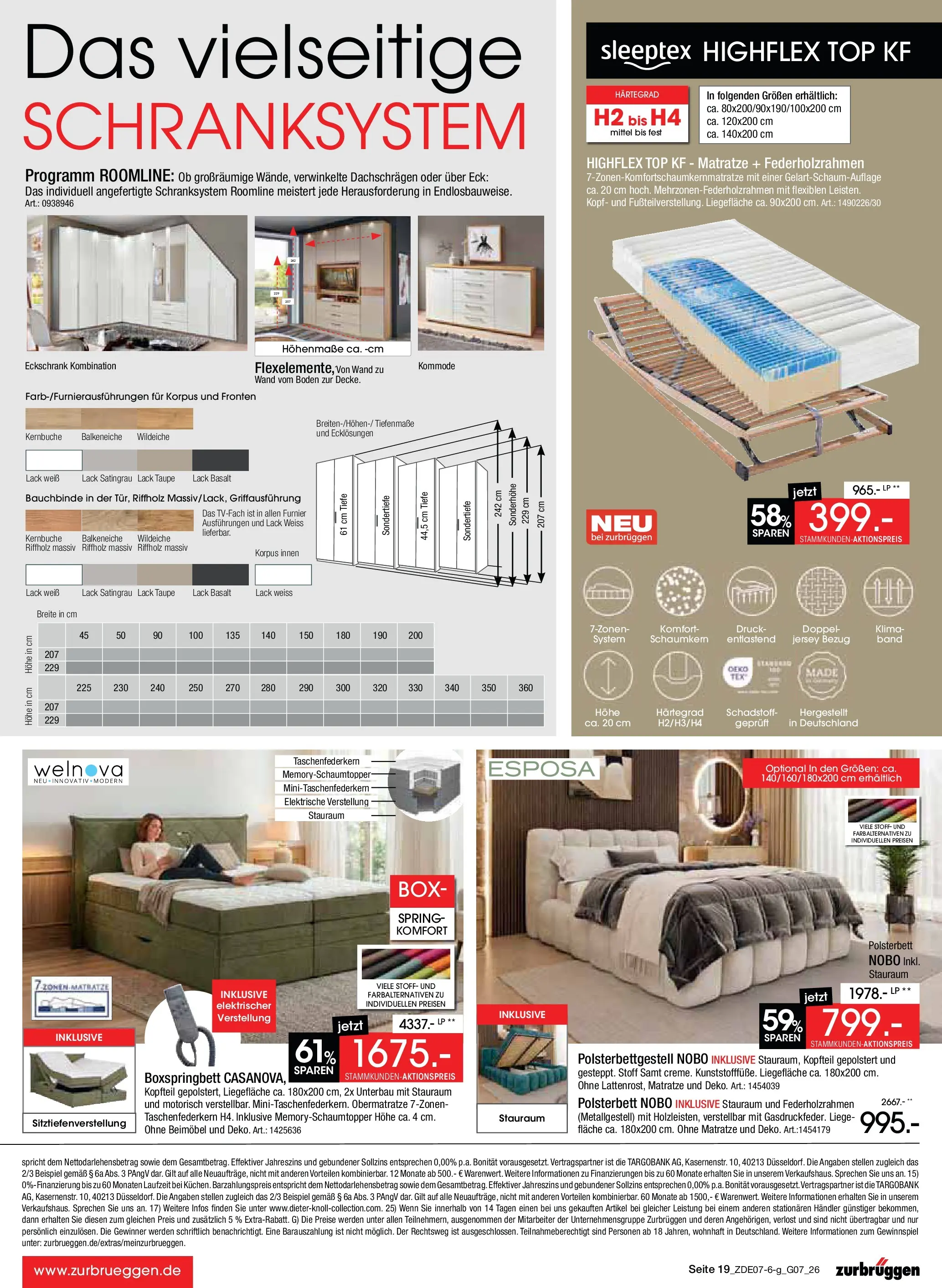 Zurbrüggen Sonderverkauf (ab 09.07.2026) zum Blättern | Seite: 19 | Produkte: Kommode, Boxspringbett, Polsterbett, Liege