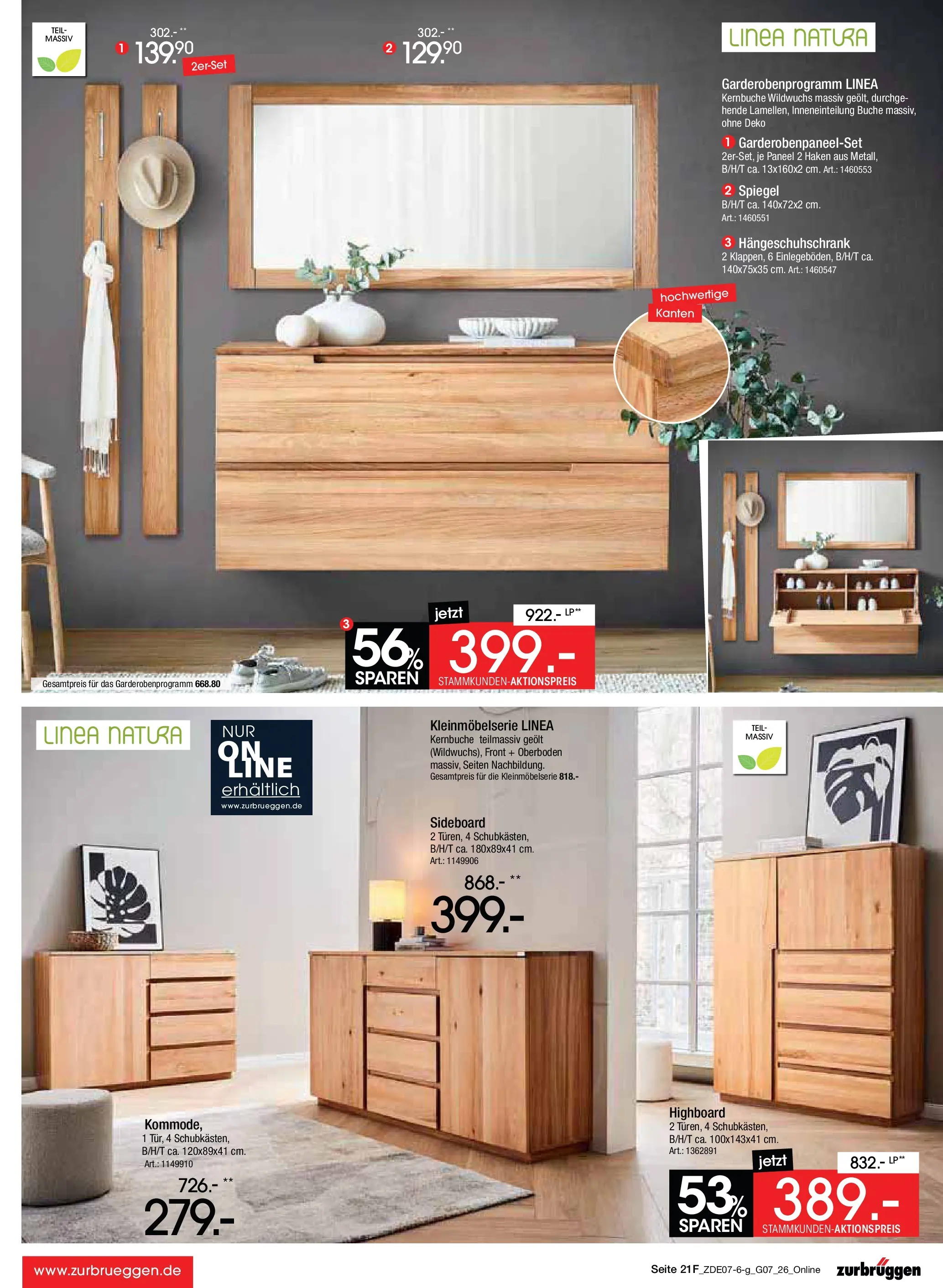 Zurbrüggen Sonderverkauf (ab 09.07.2026) zum Blättern | Seite: 39 | Produkte: Sideboard, HIghboard, Spiegel