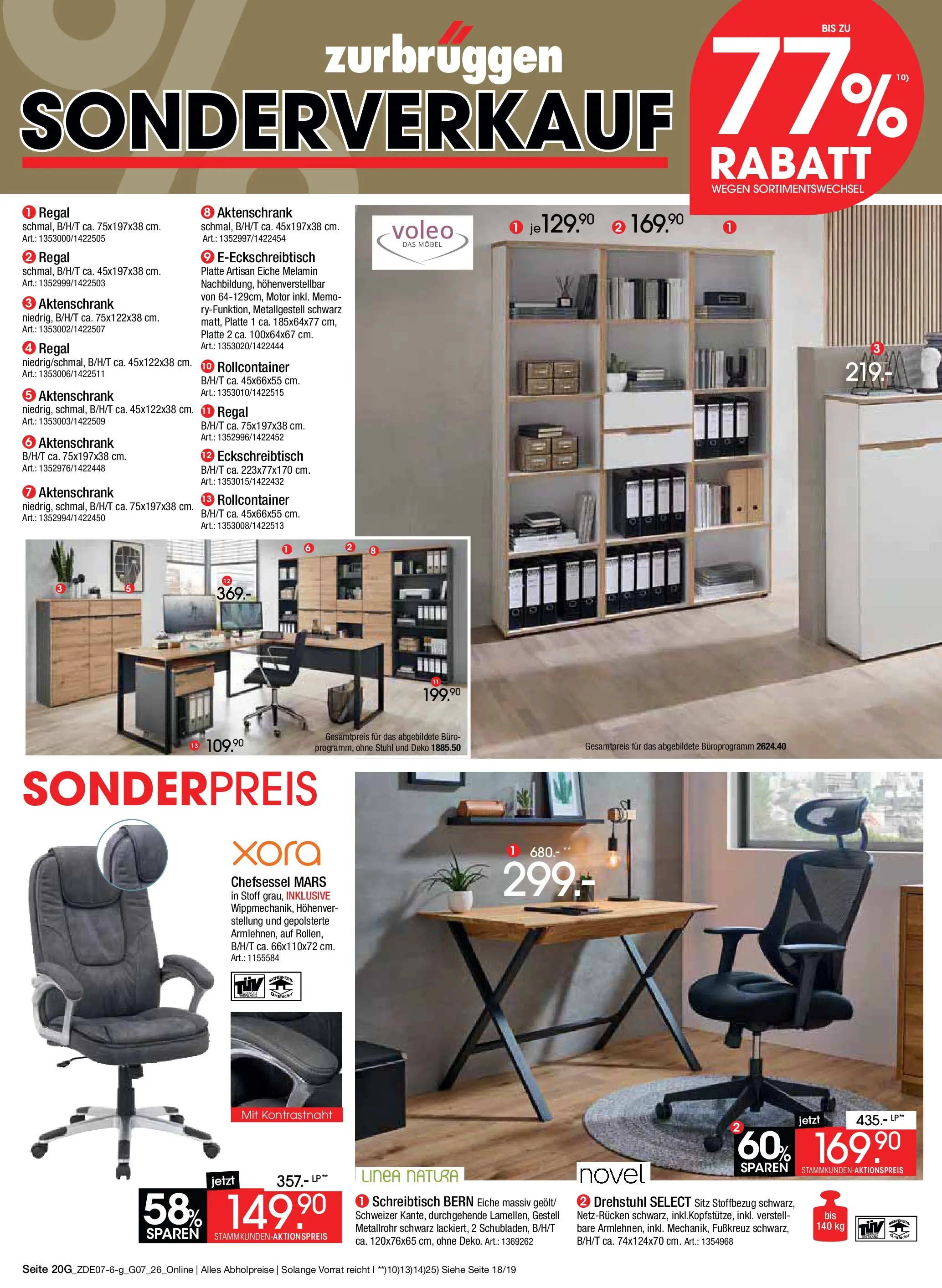 Zurbrüggen Sonderverkauf (ab 09.07.2026) zum Blättern | Seite: 40 | Produkte: Regal, Stuhl, Mars, Chefsessel