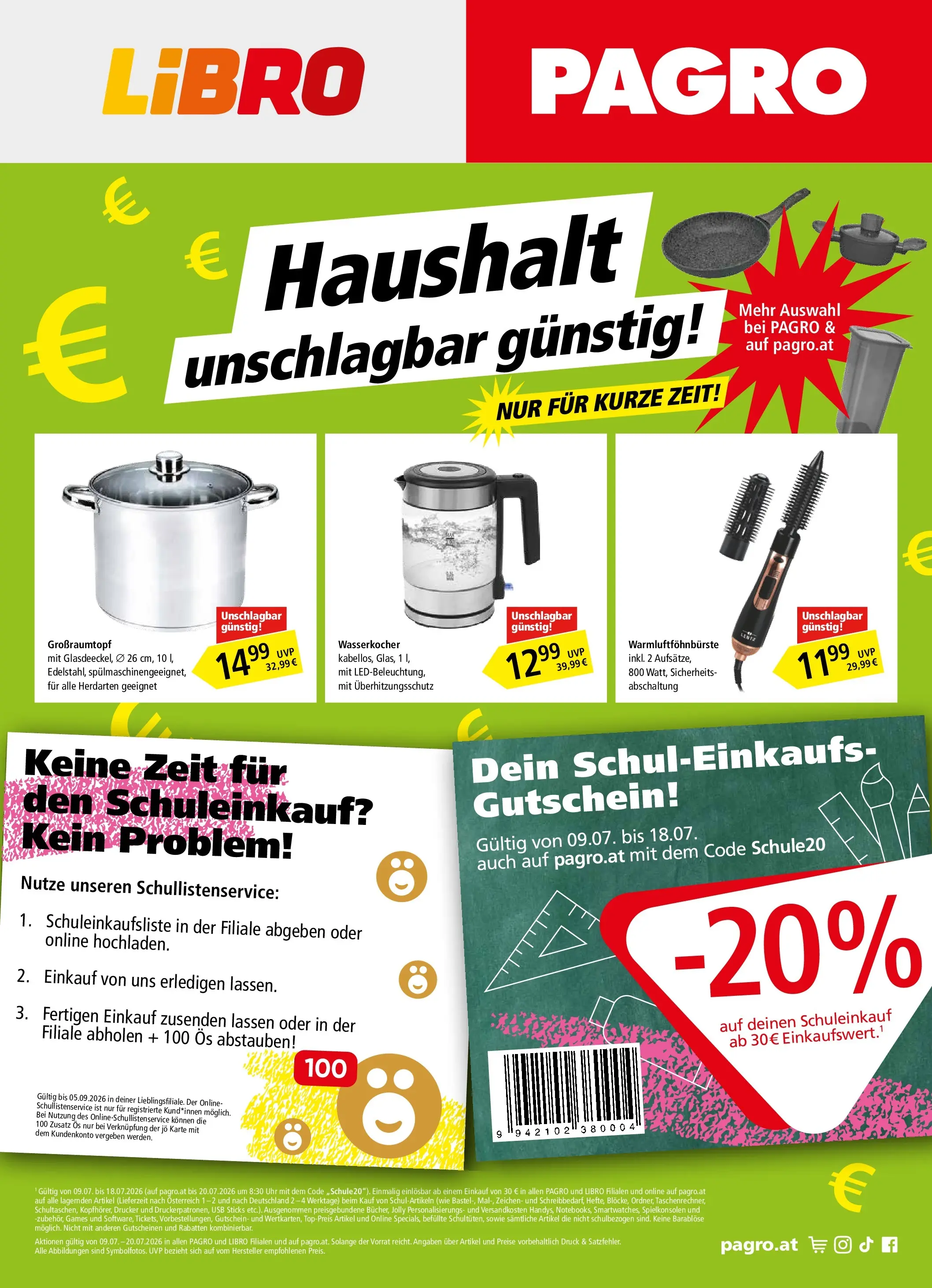 Pagro-Diskont - PAGRO / LIBRO: Aktuelle Angebote von 06.07.2026 - Aktuelle Angebote | Seite: 1 | Produkte: Uhr, Drucker, USB, Wasserkocher