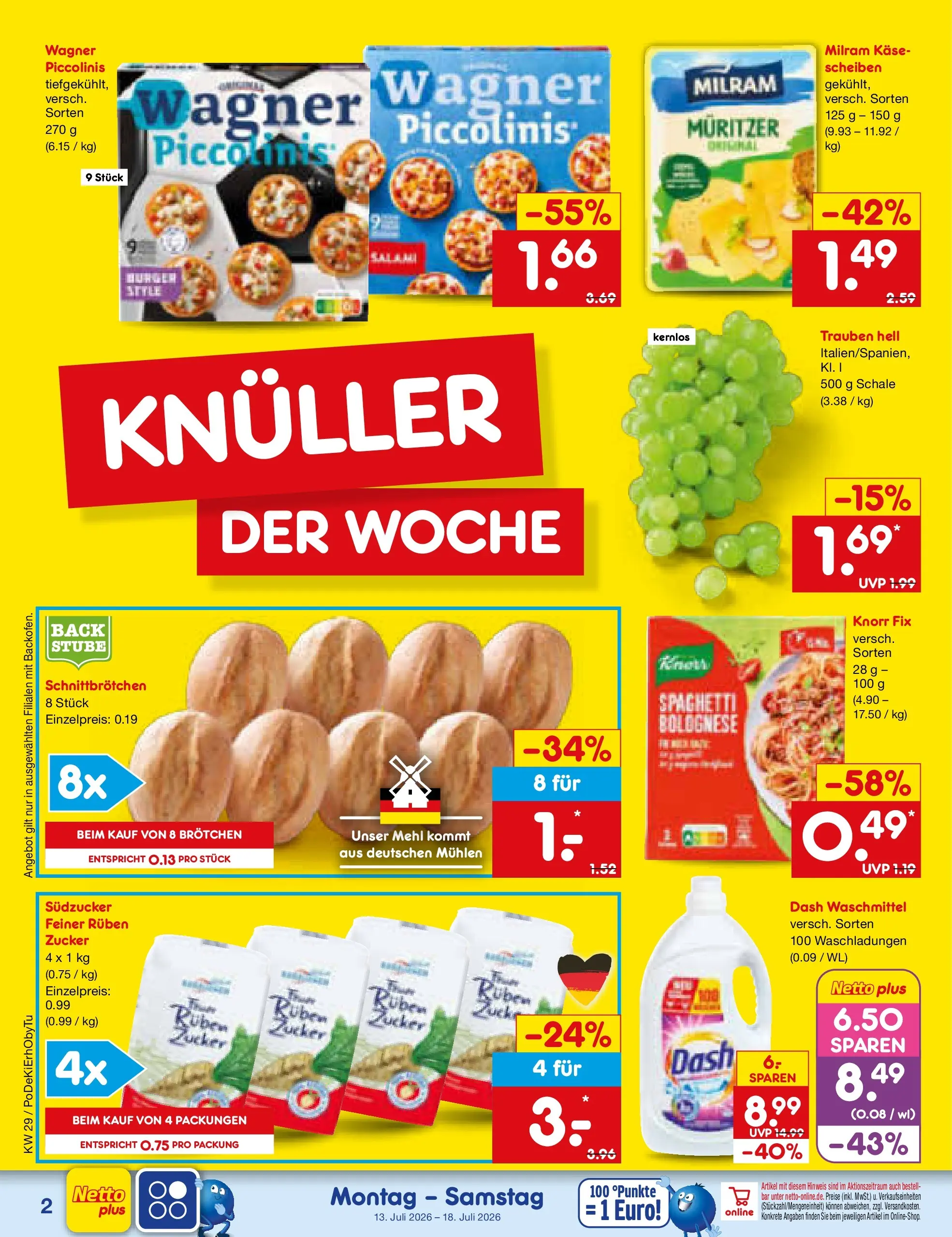 Netto Marken-Discount Prospekt München (ab 13.07.2026) » Angebote | Seite: 2 | Produkte: Mehl, Knorr, Milram, Piccolinis Netto Marken-Discount Prospekt München (ab 13.07.2026) » Angebote | Seite: 2 | Produkte: Mehl, Knorr, Milram, Piccolinis