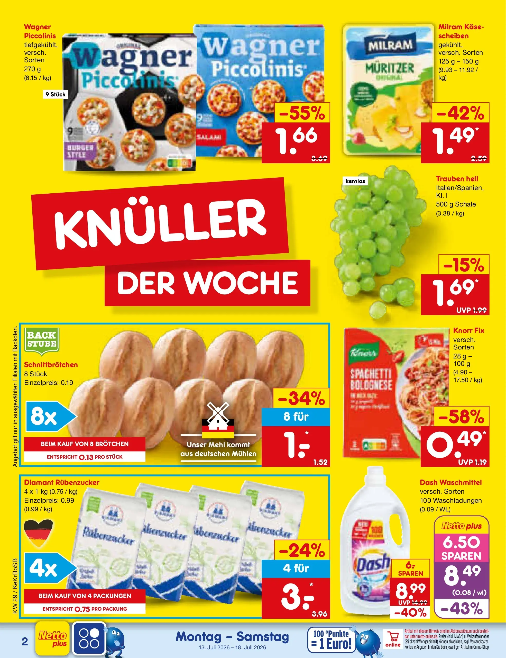 Netto Marken-Discount Prospekt Koblenz (ab 13.07.2026) ยป Angebote | Seite: 2 | Produkte: Knorr fix, Mehl, Kรคse, Trauben Netto Marken-Discount Prospekt Koblenz (ab 13.07.2026) ยป Angebote | Seite: 2 | Produkte: Knorr fix, Mehl, Kรคse, Trauben