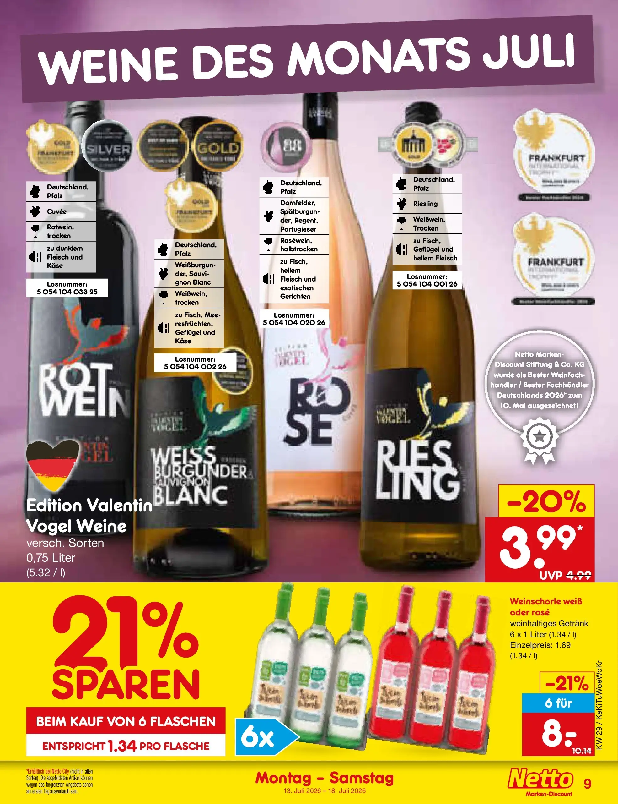 Netto Marken-Discount Prospekt Sindelfingen (ab 13.07.2026) ยป Angebote | Seite: 9 | Produkte: Kรคse, Weinschorle, Fleisch Netto Marken-Discount Prospekt Sindelfingen (ab 13.07.2026) ยป Angebote | Seite: 9 | Produkte: Kรคse, Weinschorle, Fleisch