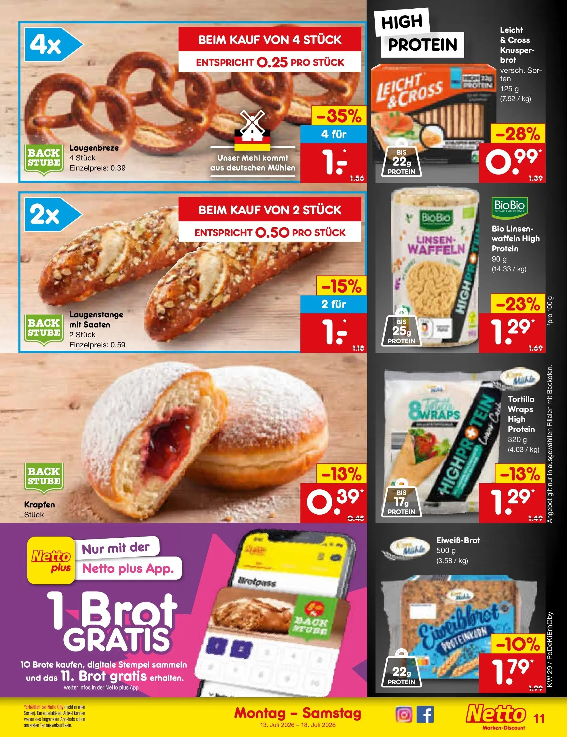 Netto Marken-Discount Prospekt München (ab 13.07.2026) » Angebote | Seite: 11 | Produkte: Mehl, Waffeln, Brot Netto Marken-Discount Prospekt München (ab 13.07.2026) » Angebote | Seite: 11 | Produkte: Mehl, Waffeln, Brot