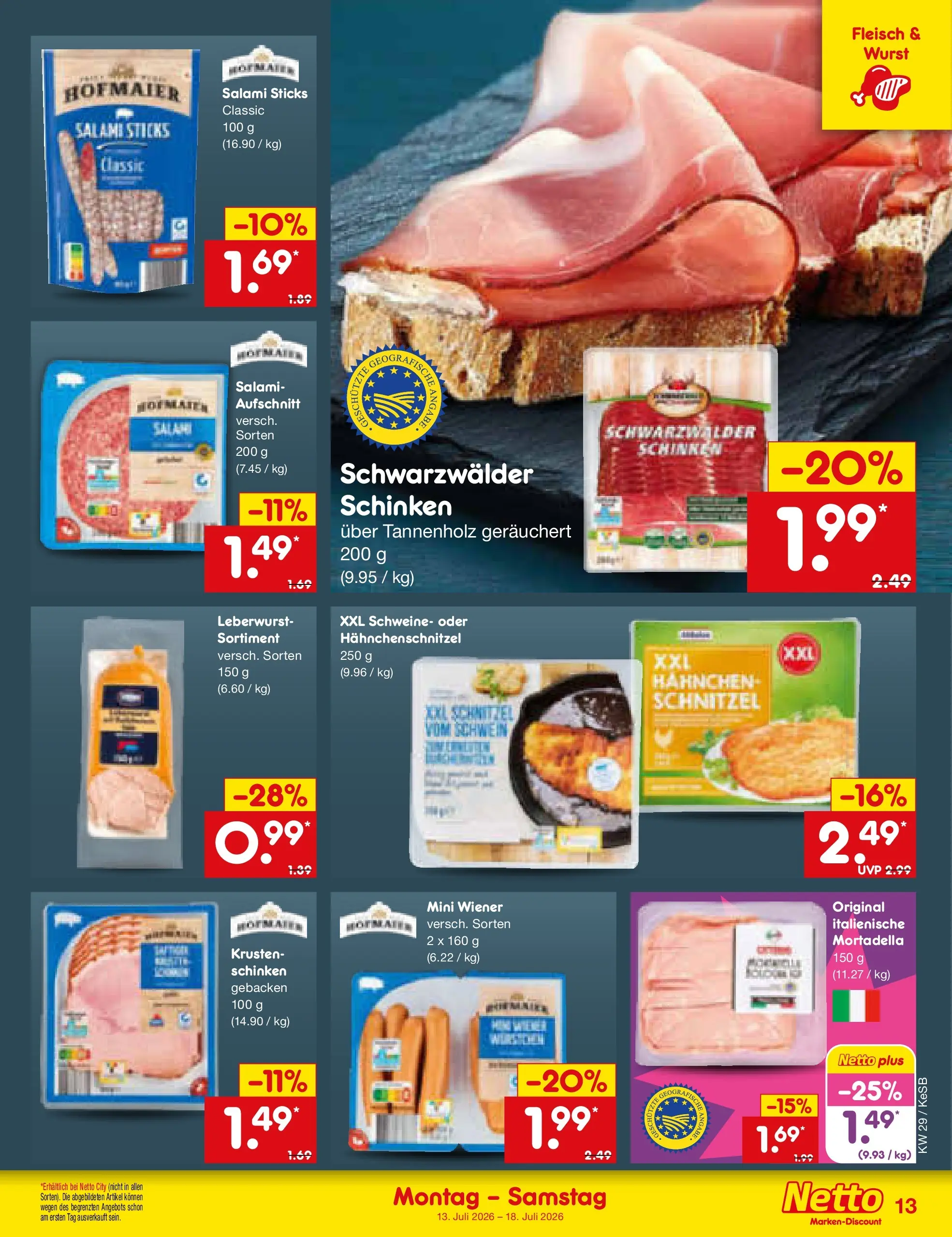 Netto Marken-Discount Prospekt Koblenz (ab 13.07.2026) ยป Angebote | Seite: 15 | Produkte: Hahnchen, Schnitzel, Wurst, Fleisch Netto Marken-Discount Prospekt Koblenz (ab 13.07.2026) ยป Angebote | Seite: 15 | Produkte: Hahnchen, Schnitzel, Wurst, Fleisch