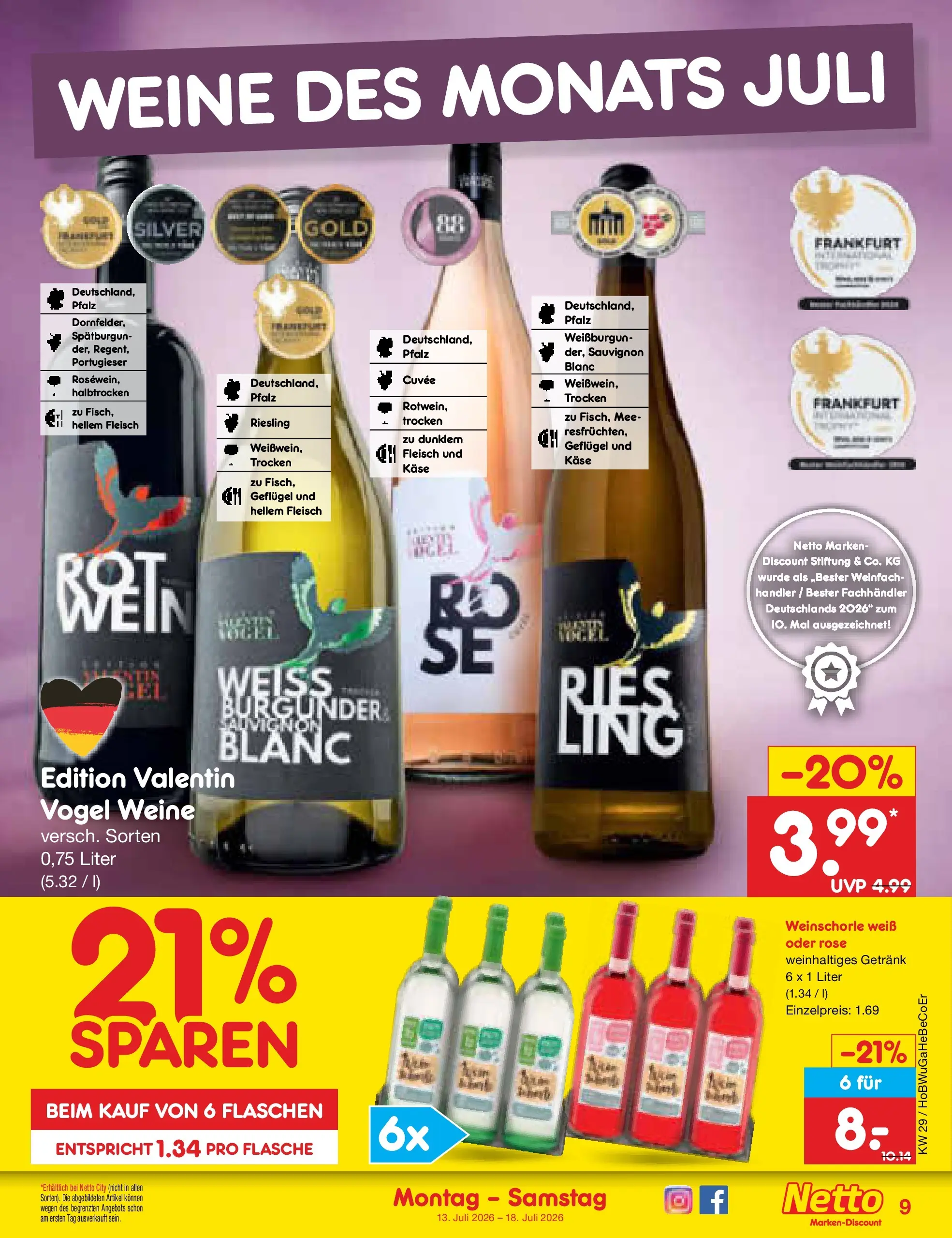 Netto Marken-Discount Prospekt Naumburg (ab 13.07.2026) ยป Angebote | Seite: 9 | Produkte: Kรคse, Weinschorle, Fleisch Netto Marken-Discount Prospekt Naumburg (ab 13.07.2026) ยป Angebote | Seite: 9 | Produkte: Kรคse, Weinschorle, Fleisch
