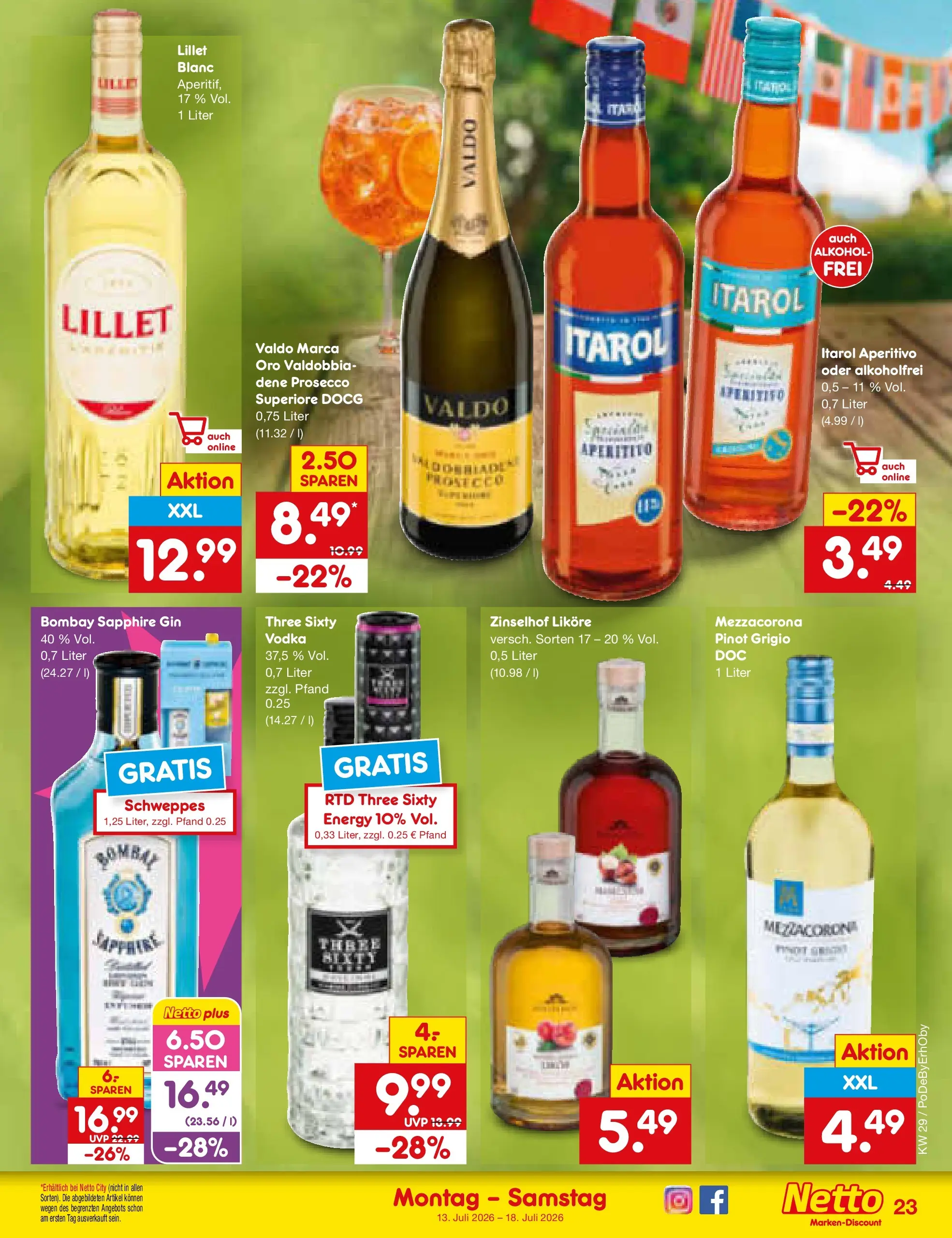 Netto Marken-Discount Prospekt München (ab 13.07.2026) » Angebote | Seite: 31 | Produkte: Energy, Lillet, Prosecco, Gin Netto Marken-Discount Prospekt München (ab 13.07.2026) » Angebote | Seite: 31 | Produkte: Energy, Lillet, Prosecco, Gin