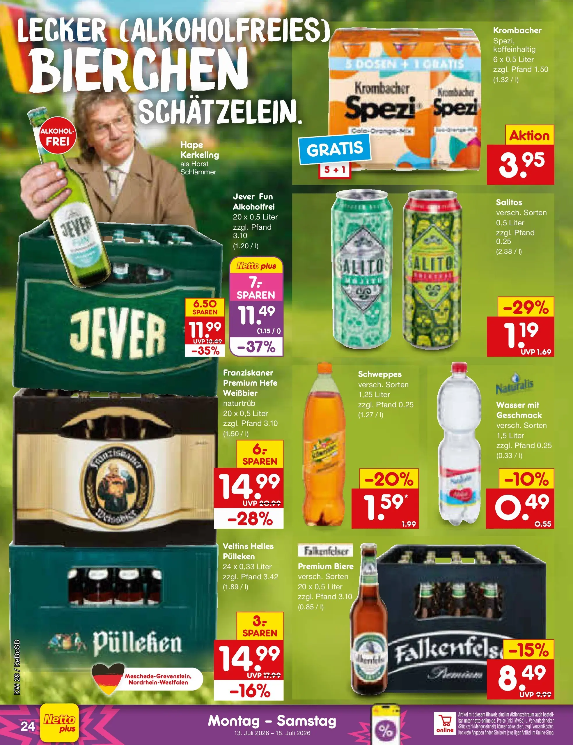 Netto Marken-Discount Prospekt Koblenz (ab 13.07.2026) ยป Angebote | Seite: 32 | Produkte: Weiรbier, Wasser, Jever, Veltins Netto Marken-Discount Prospekt Koblenz (ab 13.07.2026) ยป Angebote | Seite: 32 | Produkte: Weiรbier, Wasser, Jever, Veltins