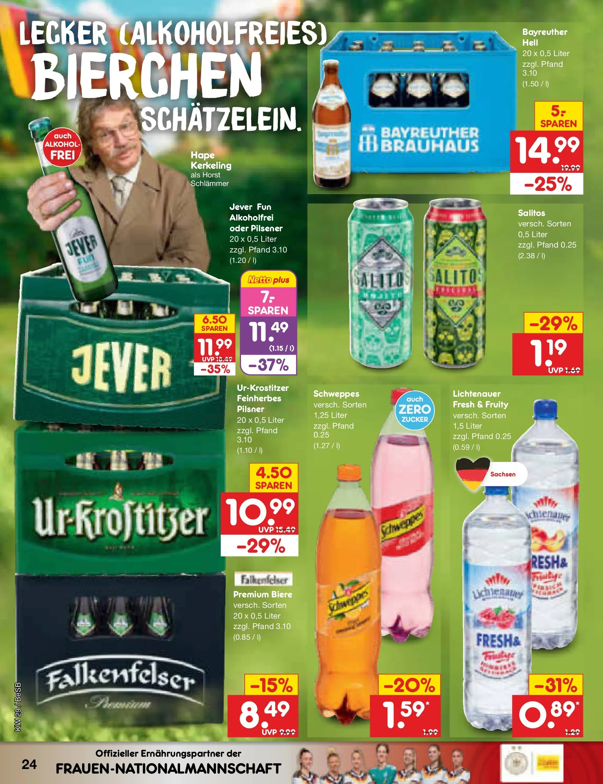 Netto Marken-Discount Prospekt Berlin-Prenzlauer Berg (ab 13.07.2026) » Angebote | Seite: 32 | Produkte: Bayreuther hell, Schweppes, Zucker, Jever