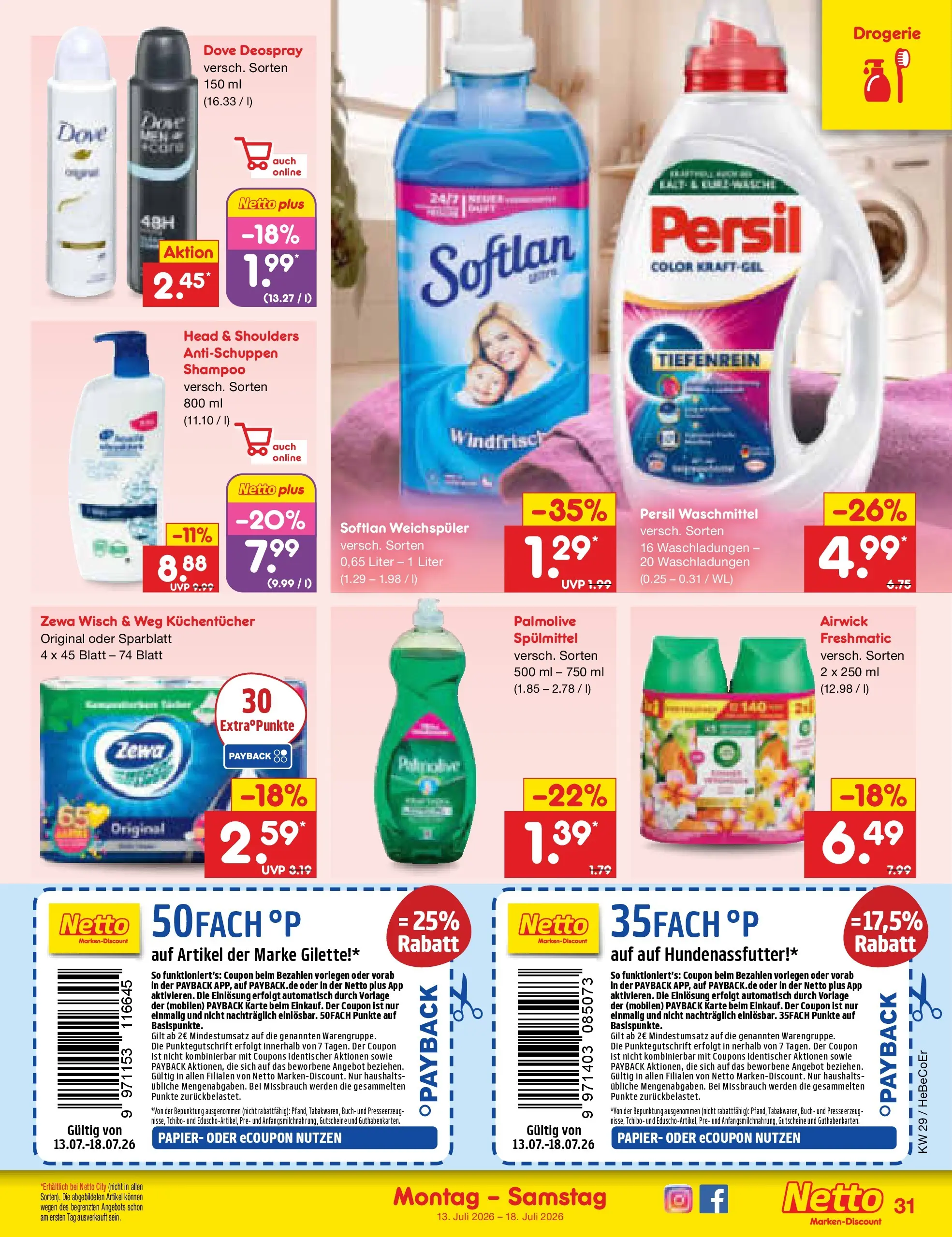 Netto Marken-Discount Prospekt Naumburg (ab 13.07.2026) ยป Angebote | Seite: 41 | Produkte: Head & shoulders, Zewa, Shampoo, Persil Netto Marken-Discount Prospekt Naumburg (ab 13.07.2026) ยป Angebote | Seite: 41 | Produkte: Head & shoulders, Zewa, Shampoo, Persil