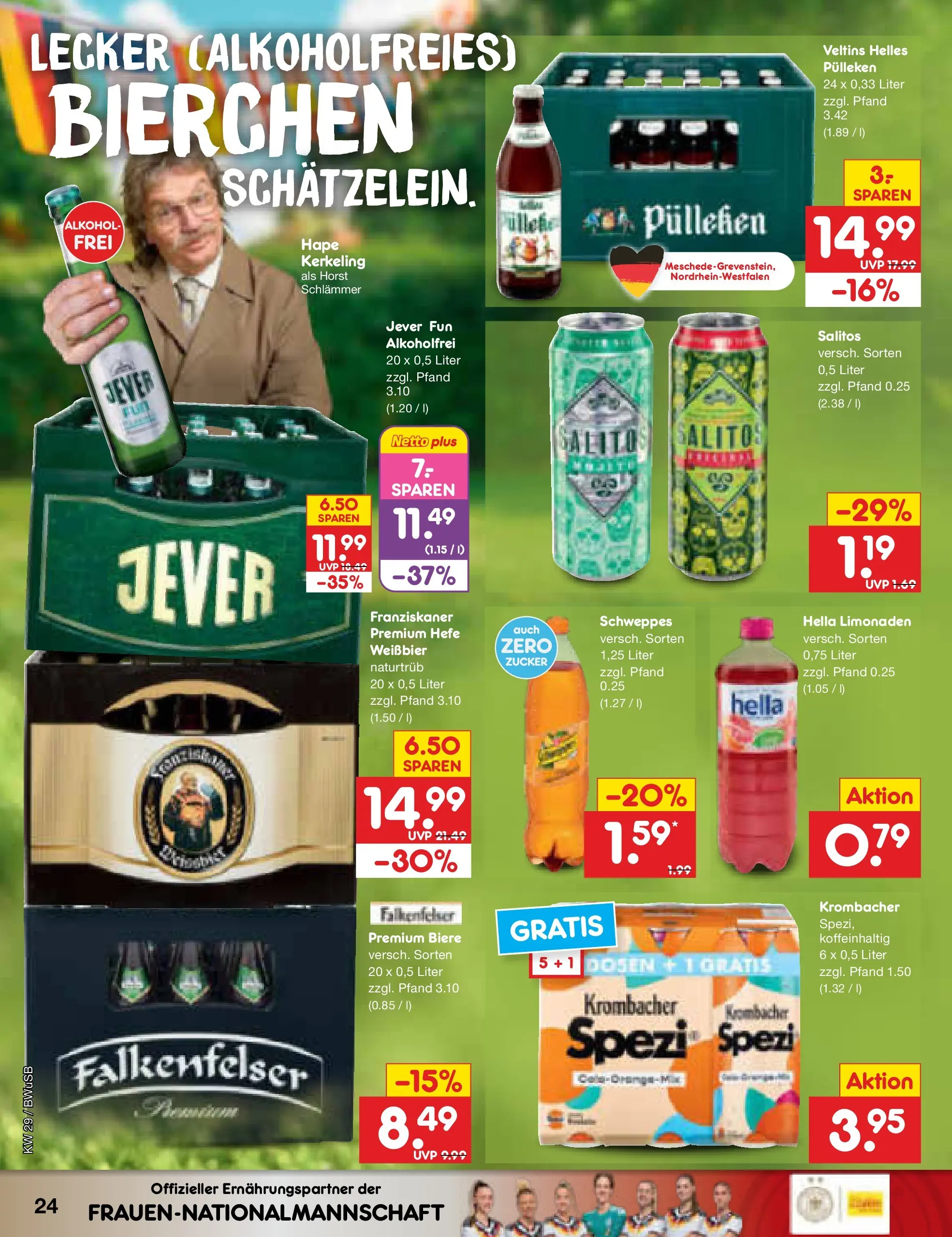 Netto Marken-Discount Prospekt Bielefeld (ab 13.07.2026) » Angebote | Seite: 32 | Produkte: Weißbier, Schweppes, Jever, Veltins