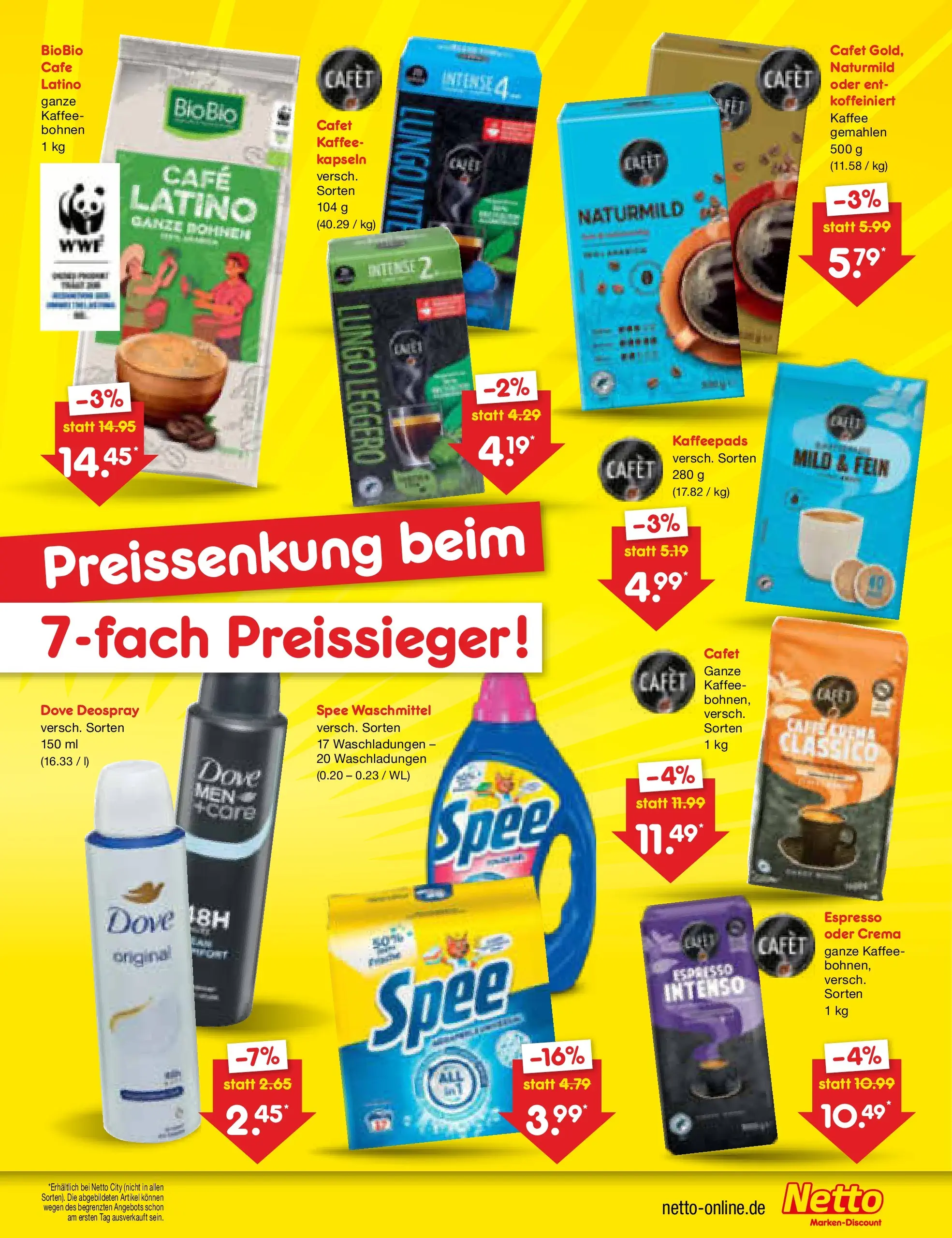 Netto Marken-Discount Prospekt Berlin-Prenzlauer Berg (ab 13.07.2026) » Angebote | Seite: 43 | Produkte: Kaffeepads, Spee, Waschmittel, Deospray