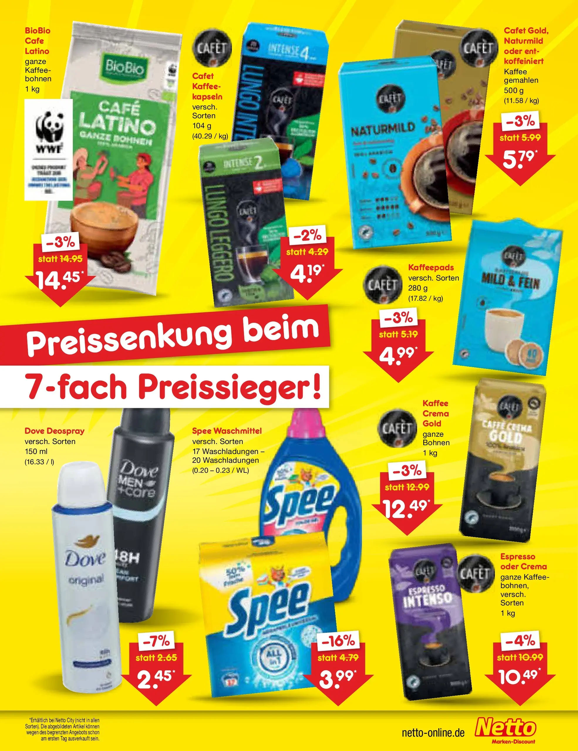 Netto Marken-Discount Prospekt Bielefeld (ab 13.07.2026) » Angebote | Seite: 43 | Produkte: Kaffeepads, Kaffee, Spee, Waschmittel