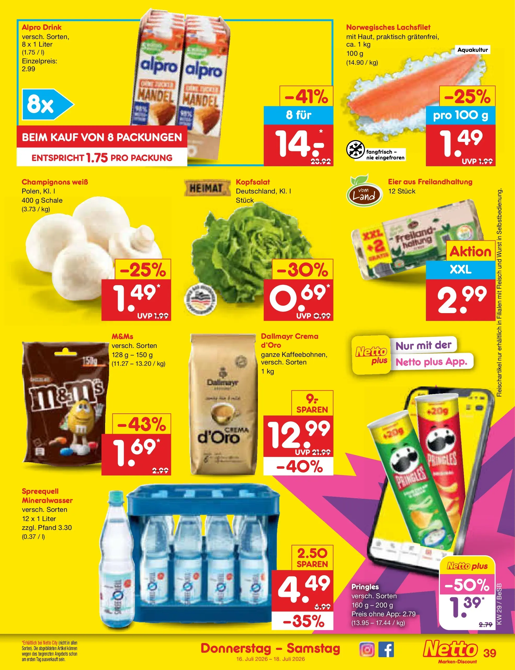Netto Marken-Discount Prospekt Berlin-Prenzlauer Berg (ab 13.07.2026) » Angebote | Seite: 55 | Produkte: Eier, Champignons, Wurst, Pringles